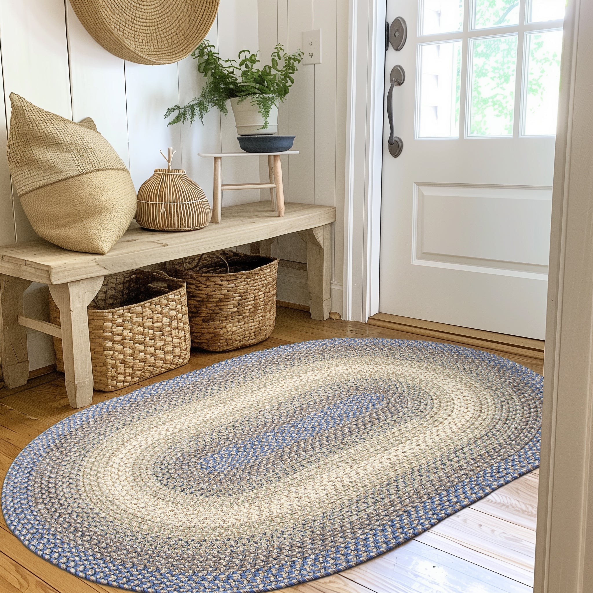 Ridgewood Indoor Outdoor Braided Rug #color_Blue