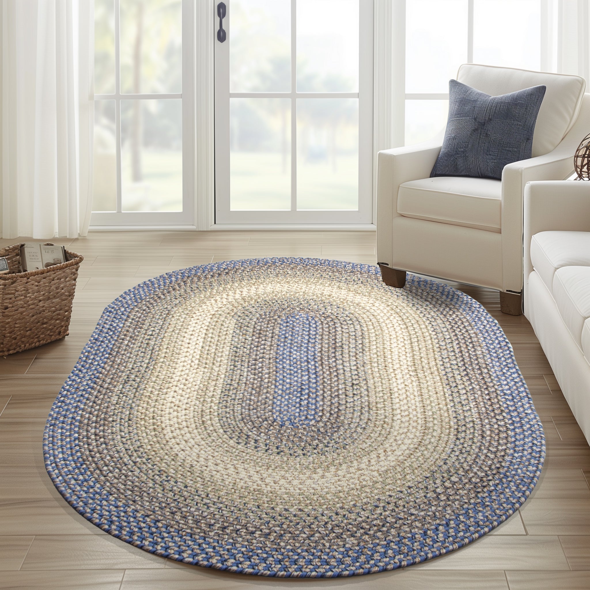 Ridgewood Indoor Outdoor Braided Rug #color_Blue