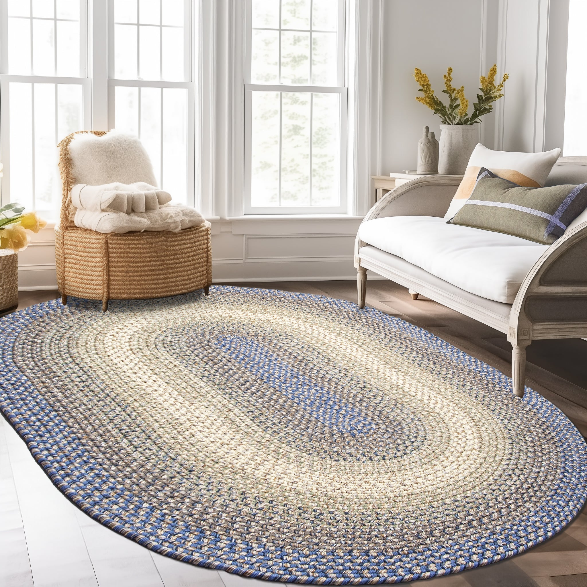 Ridgewood Indoor Outdoor Braided Rug #color_Blue