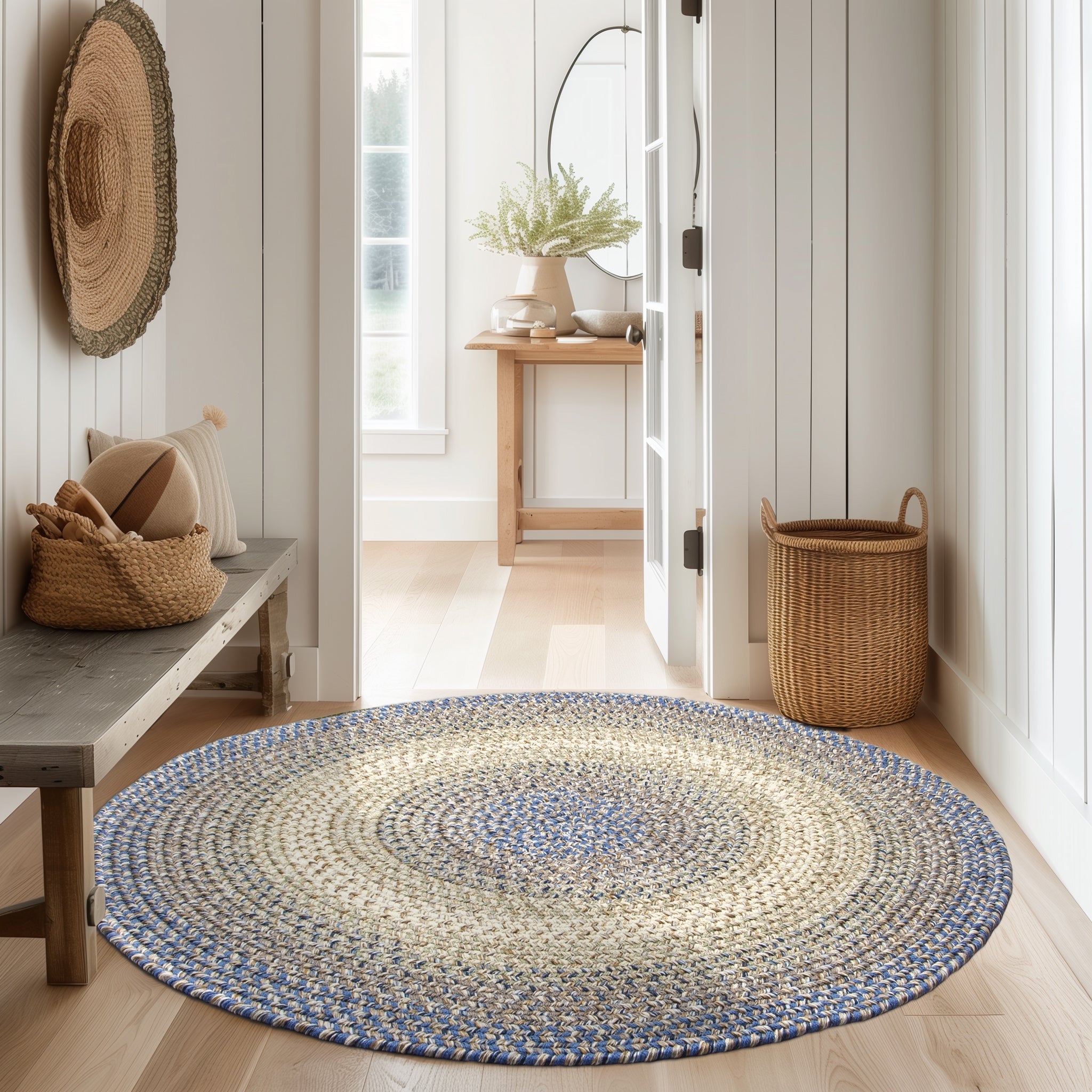 Ridgewood Indoor Outdoor Braided Rug #color_Blue