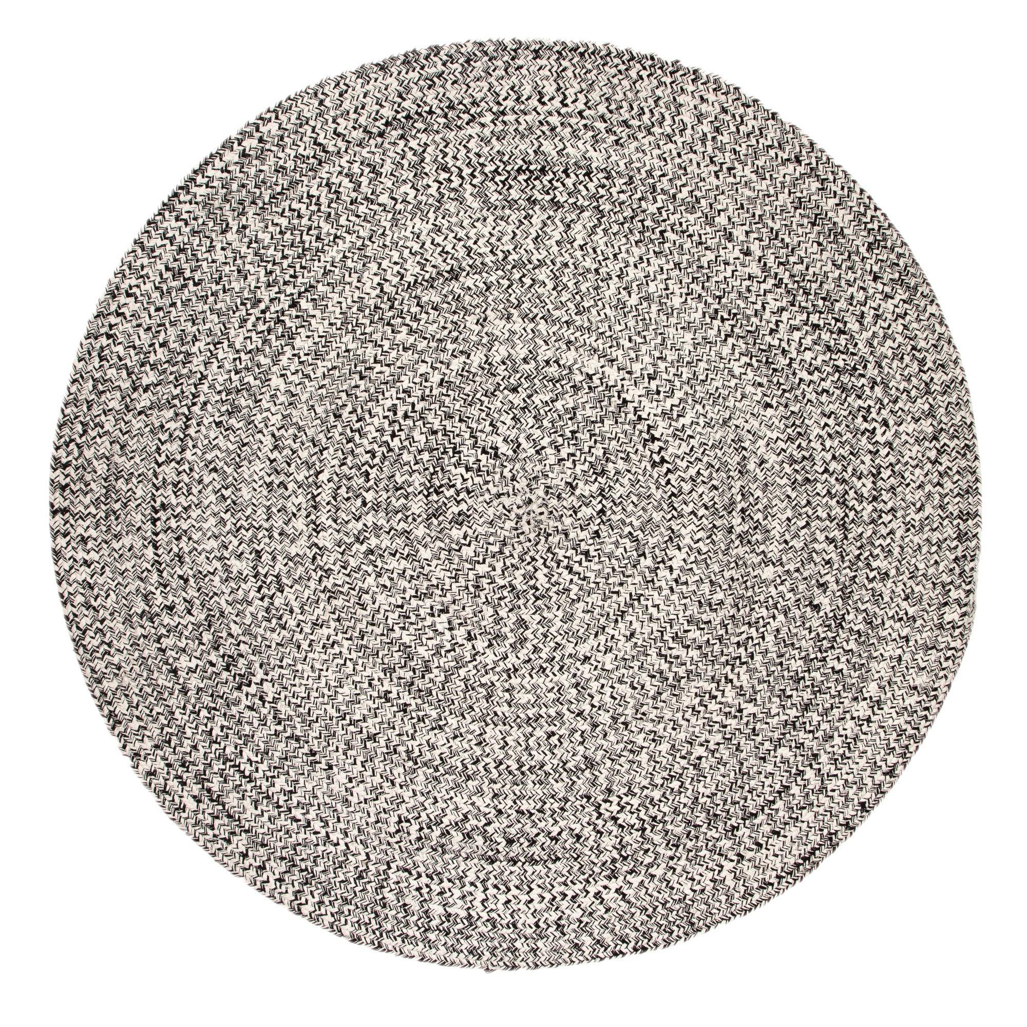 Black & White Braided Rug Farmhouse Clearance #shape_Round