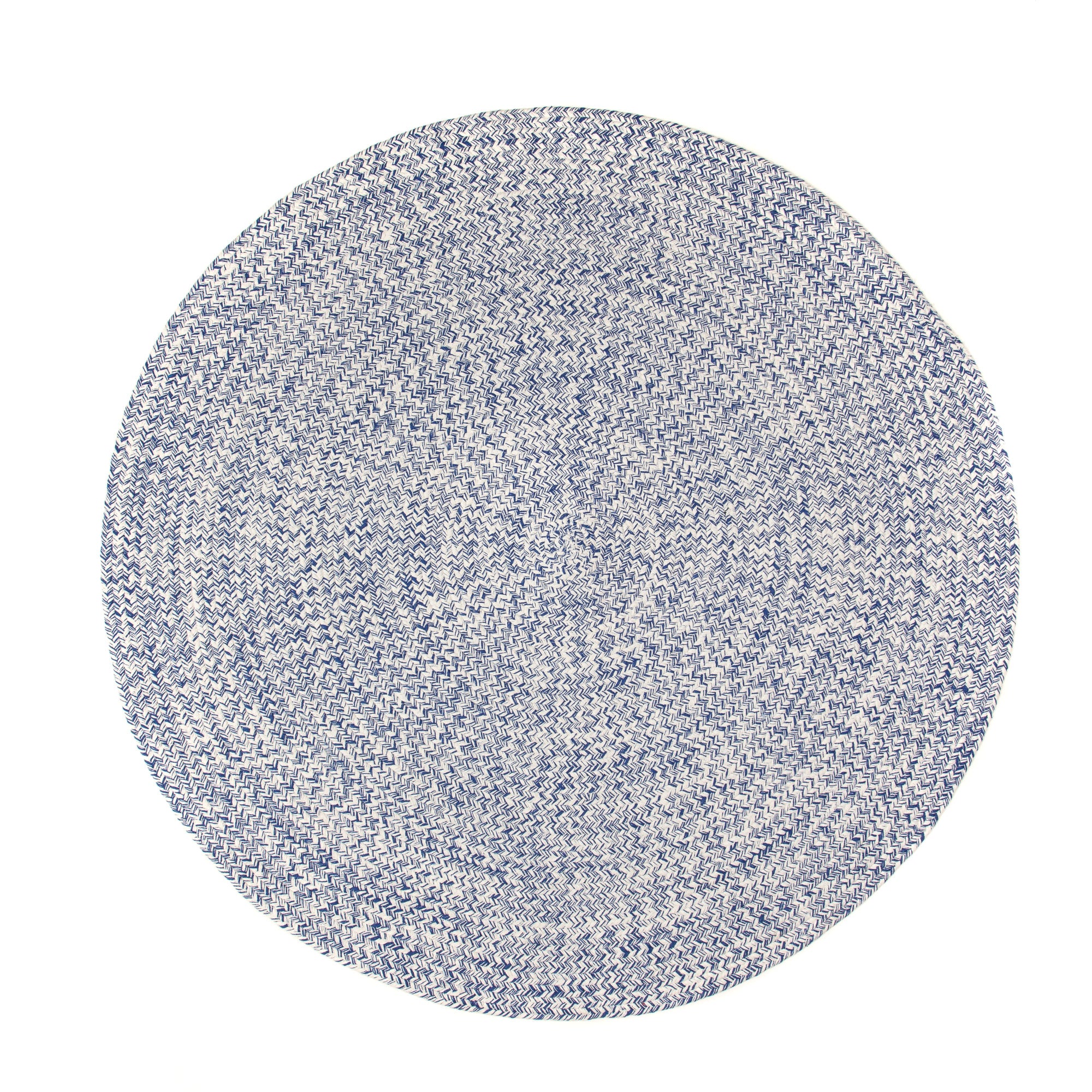 Blue & White Braided Rug Farmhouse Clearance #shape_Round