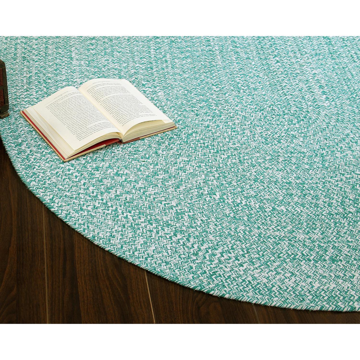 Cotton Green Braided Rug Clearance Farmhouse #shape_Oval