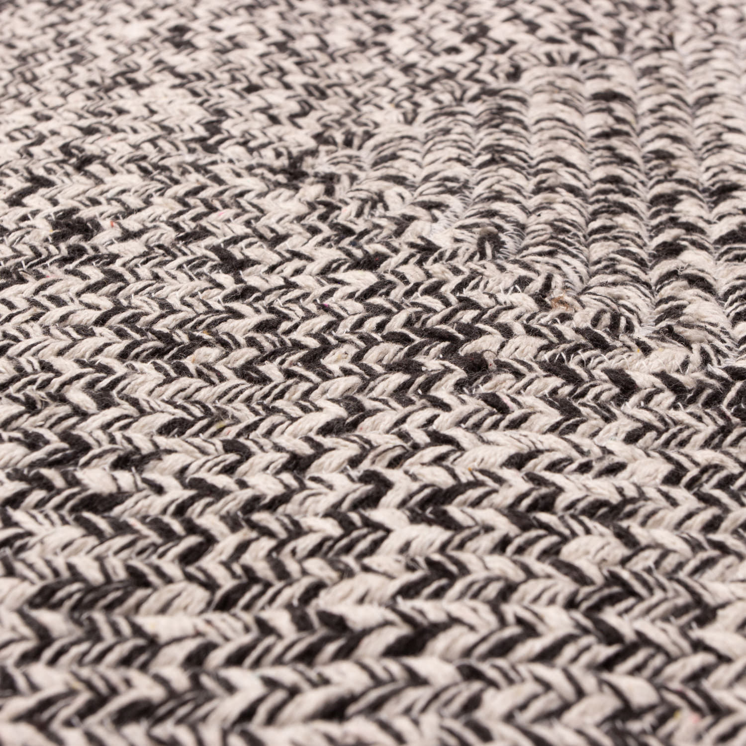 Black & White Braided Farmhouse Hand Spun Cotton Rug