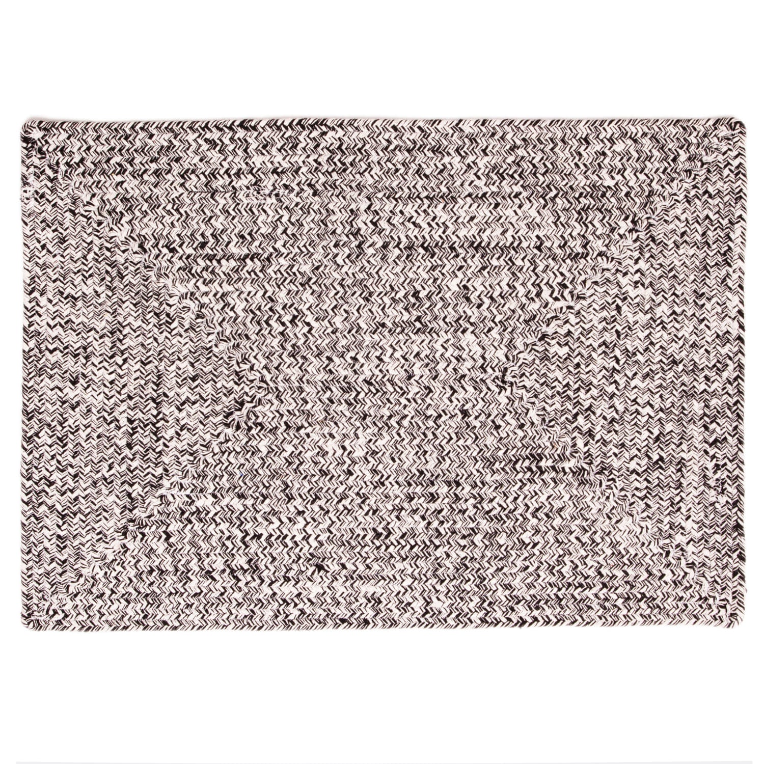 Black & White Braided Farmhouse Hand Spun Cotton Rug