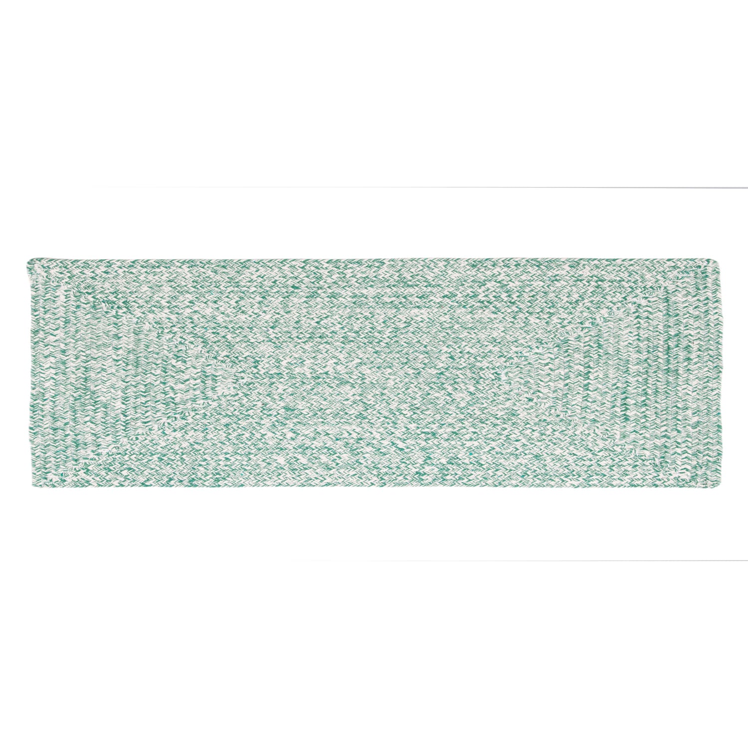 Green & White Braided Rug Farmhouse Clearance #shape_Runner