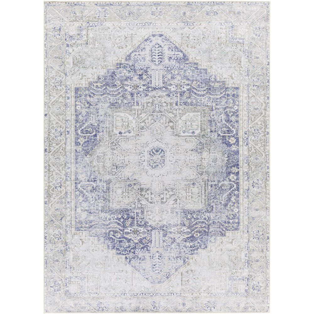 Machine Woven AML-2363 White, Medium Gray Rugs #color_white, medium gray