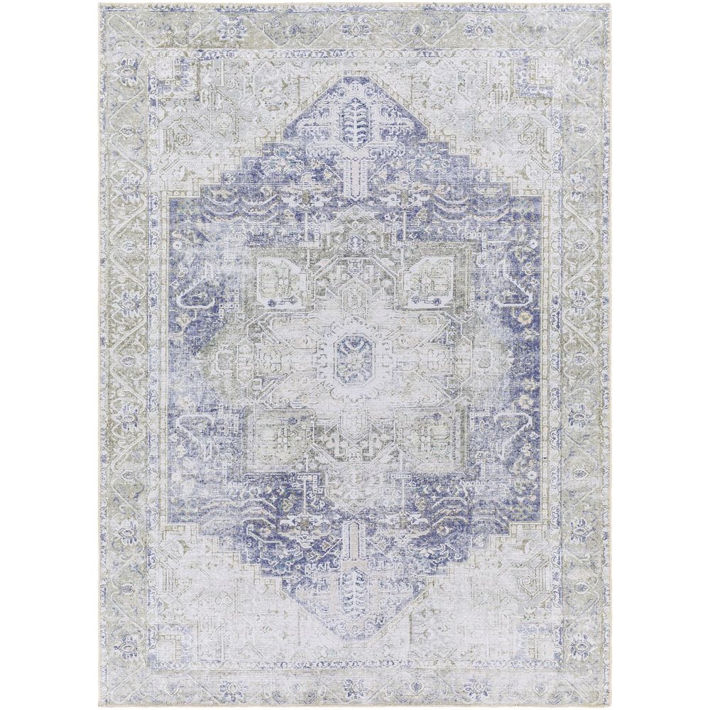 Machine Woven AML-2363 White, Medium Gray Rugs #color_white, medium gray