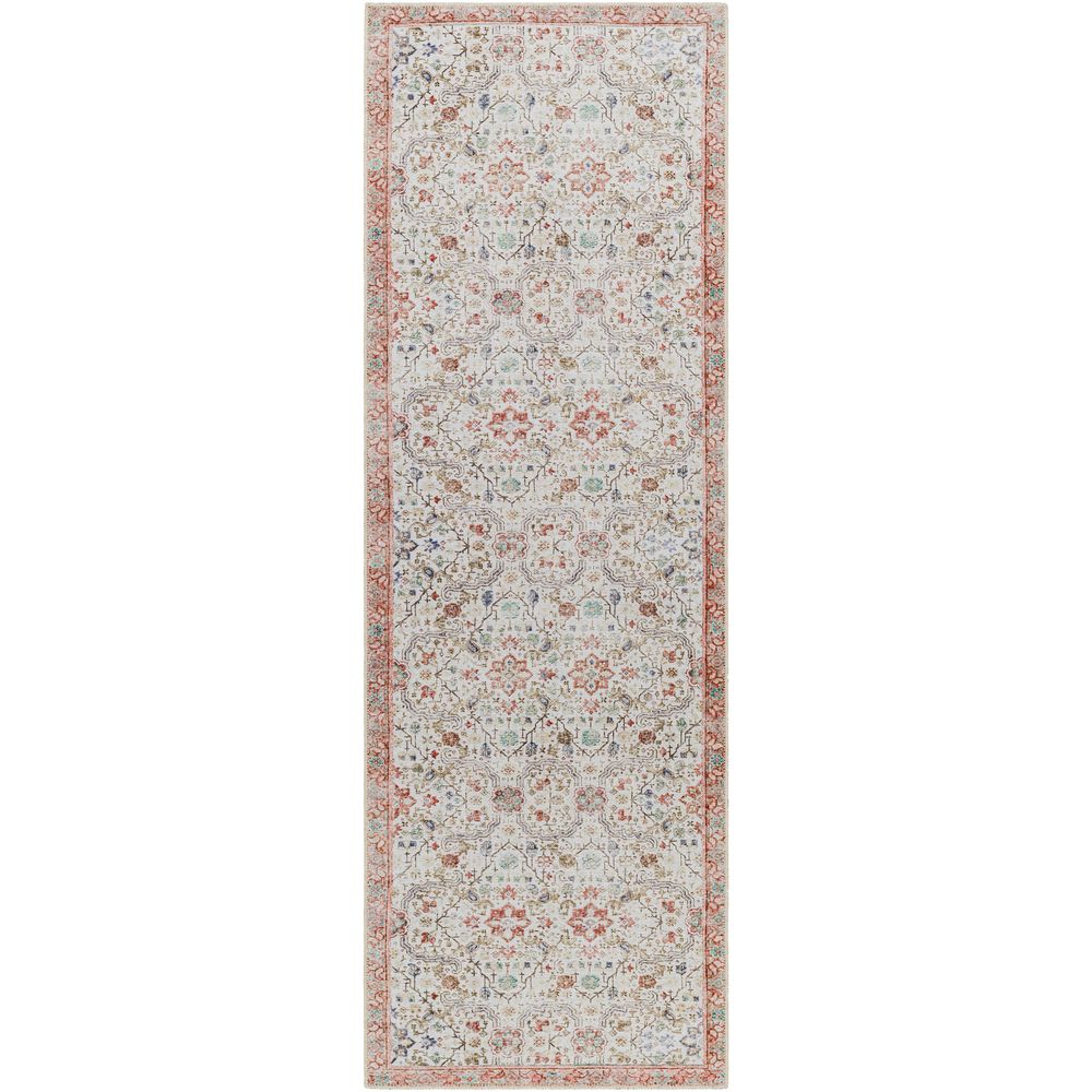 Machine Woven AML-2365 Light Gray, Dusty Coral Rugs #color_light gray, dusty coral