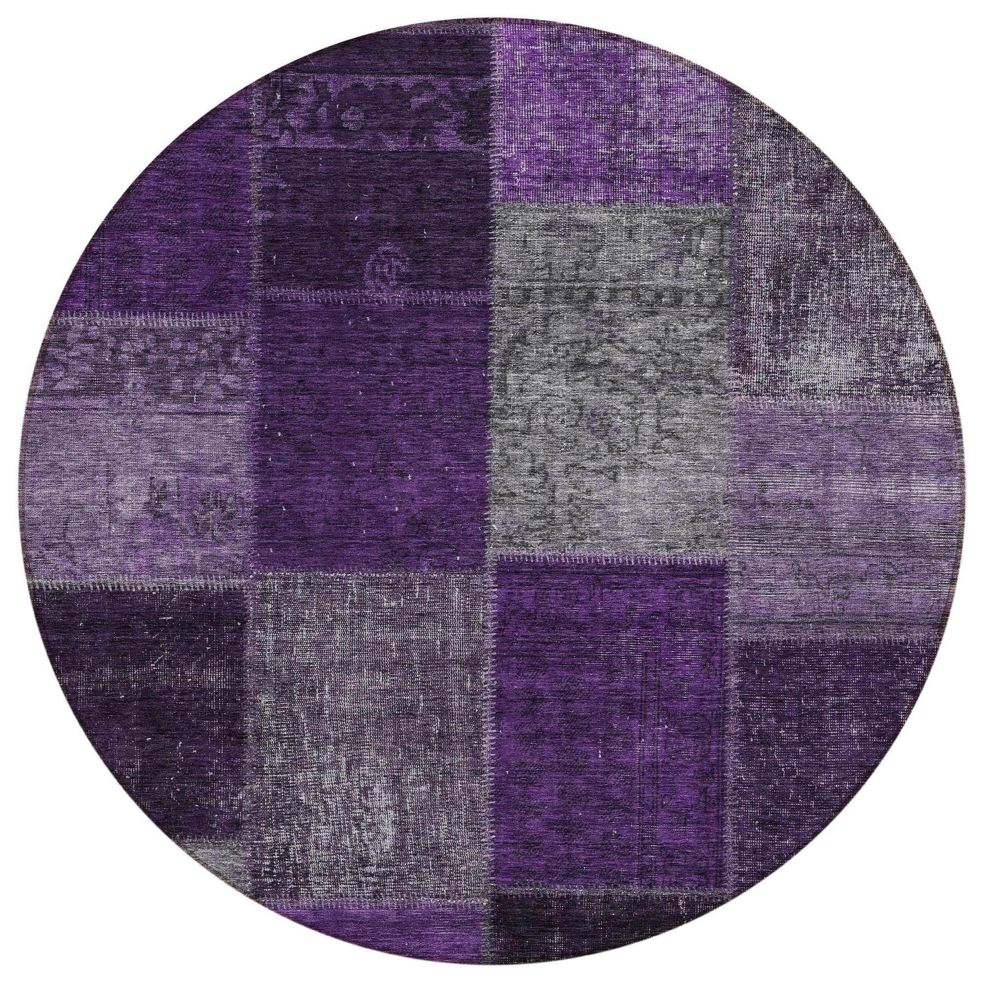 Machine Made ACN663 Eggplant Purple Rugs #color_eggplant purple