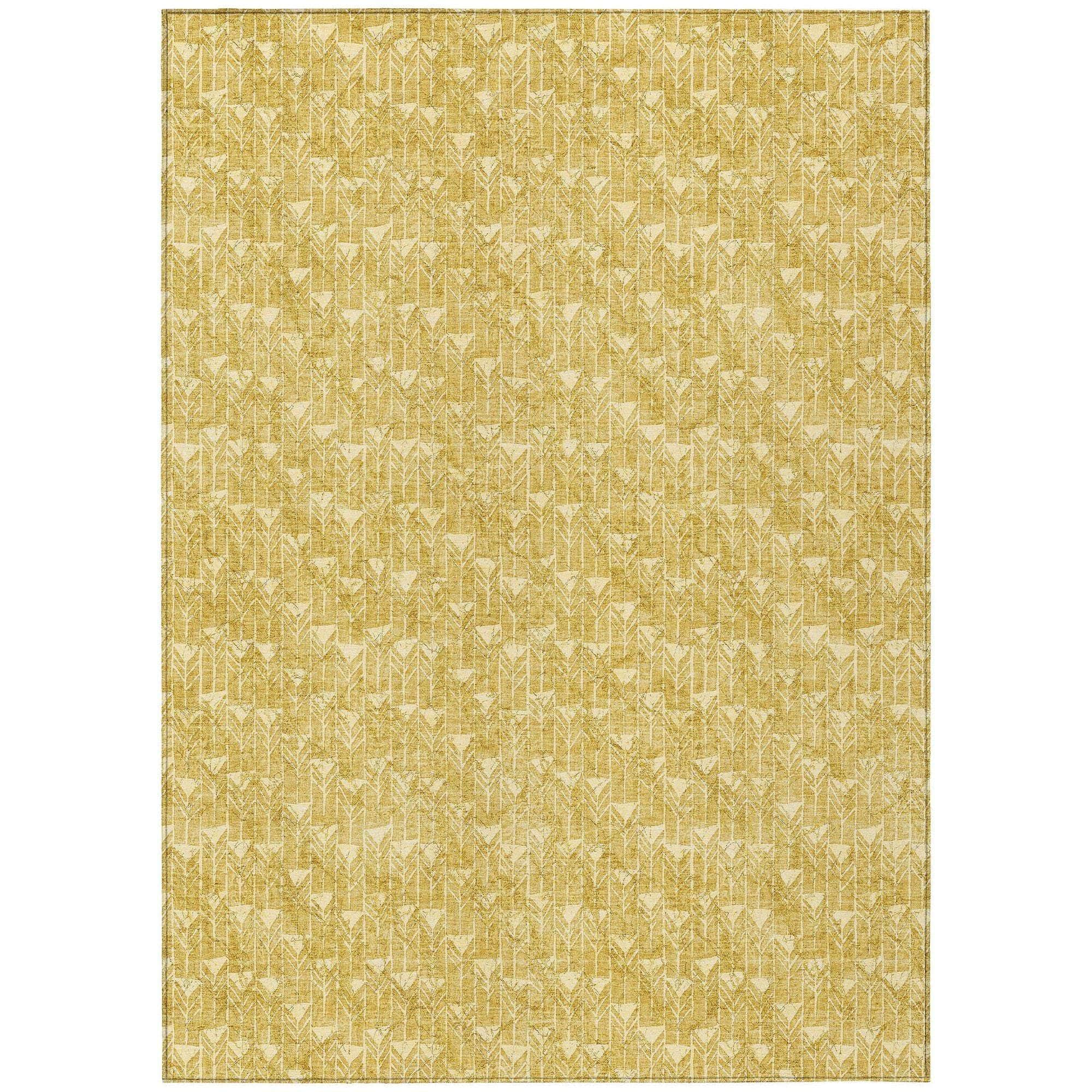 Machine Made ACN514 Gold  Rugs #color_gold 