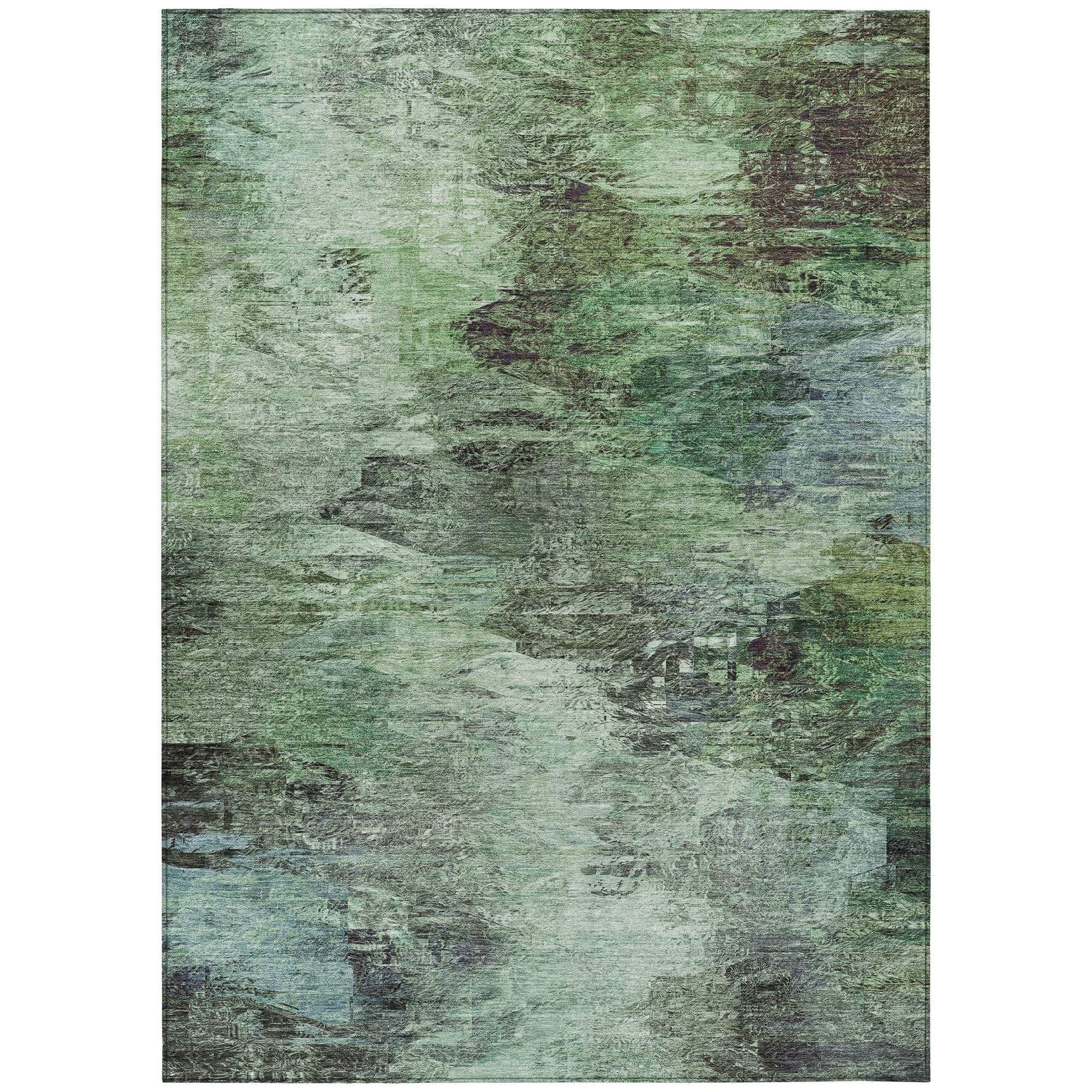 Machine Made ACN592 Green  Rugs #color_green 