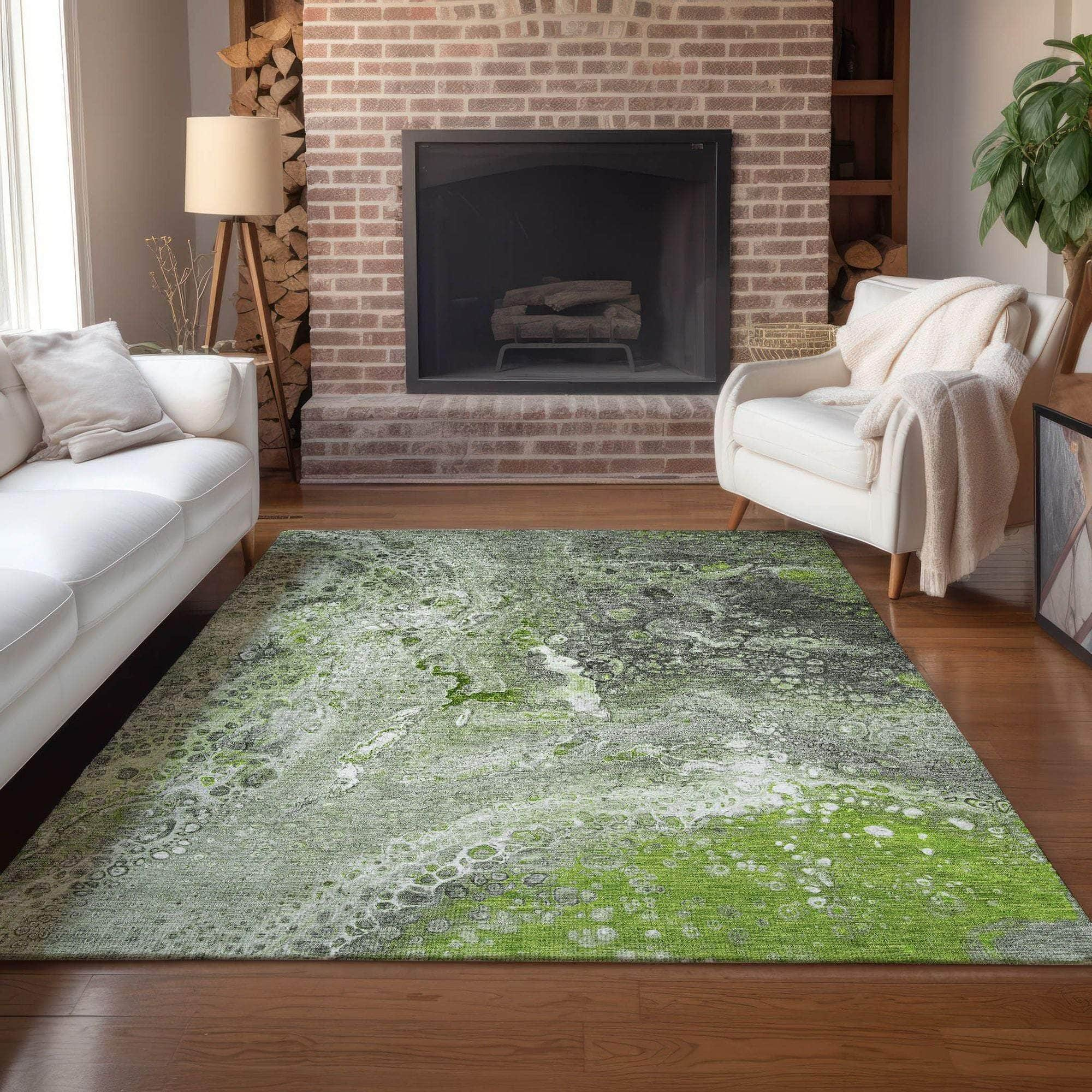 Machine Made ACN588 Aloe Green Rugs #color_aloe green