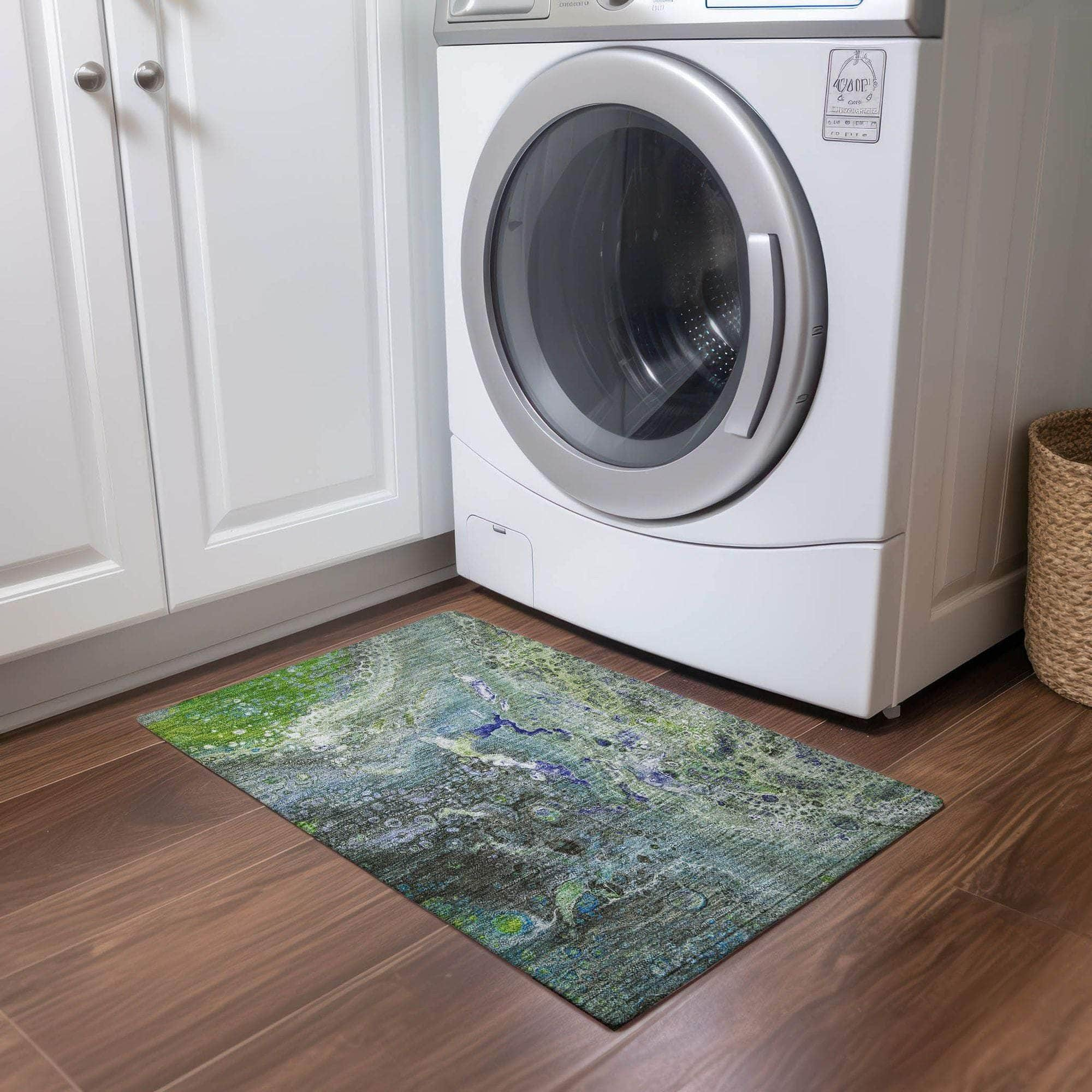 Machine Made ACN588 Green  Rugs #color_green 