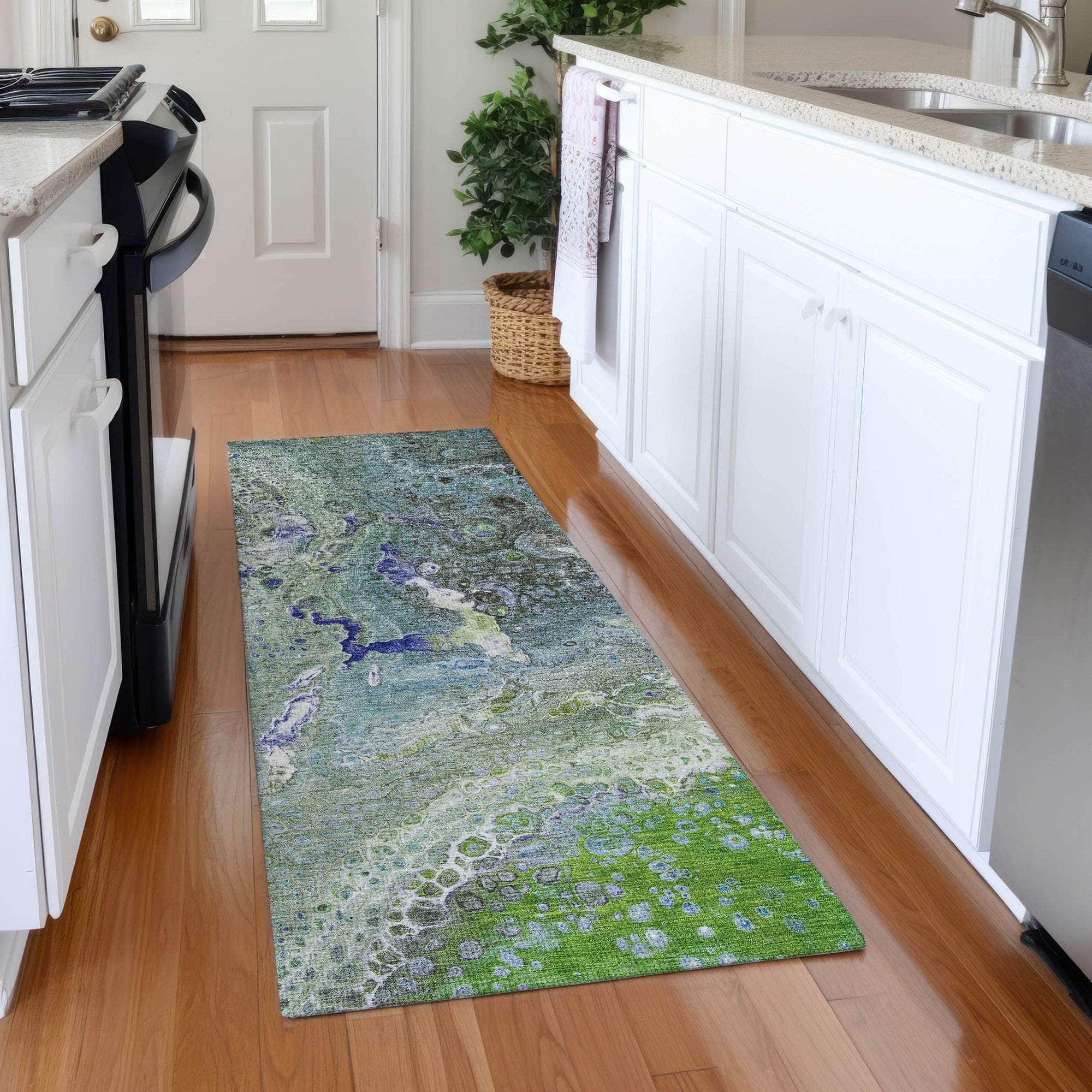 Machine Made ACN588 Green  Rugs #color_green 