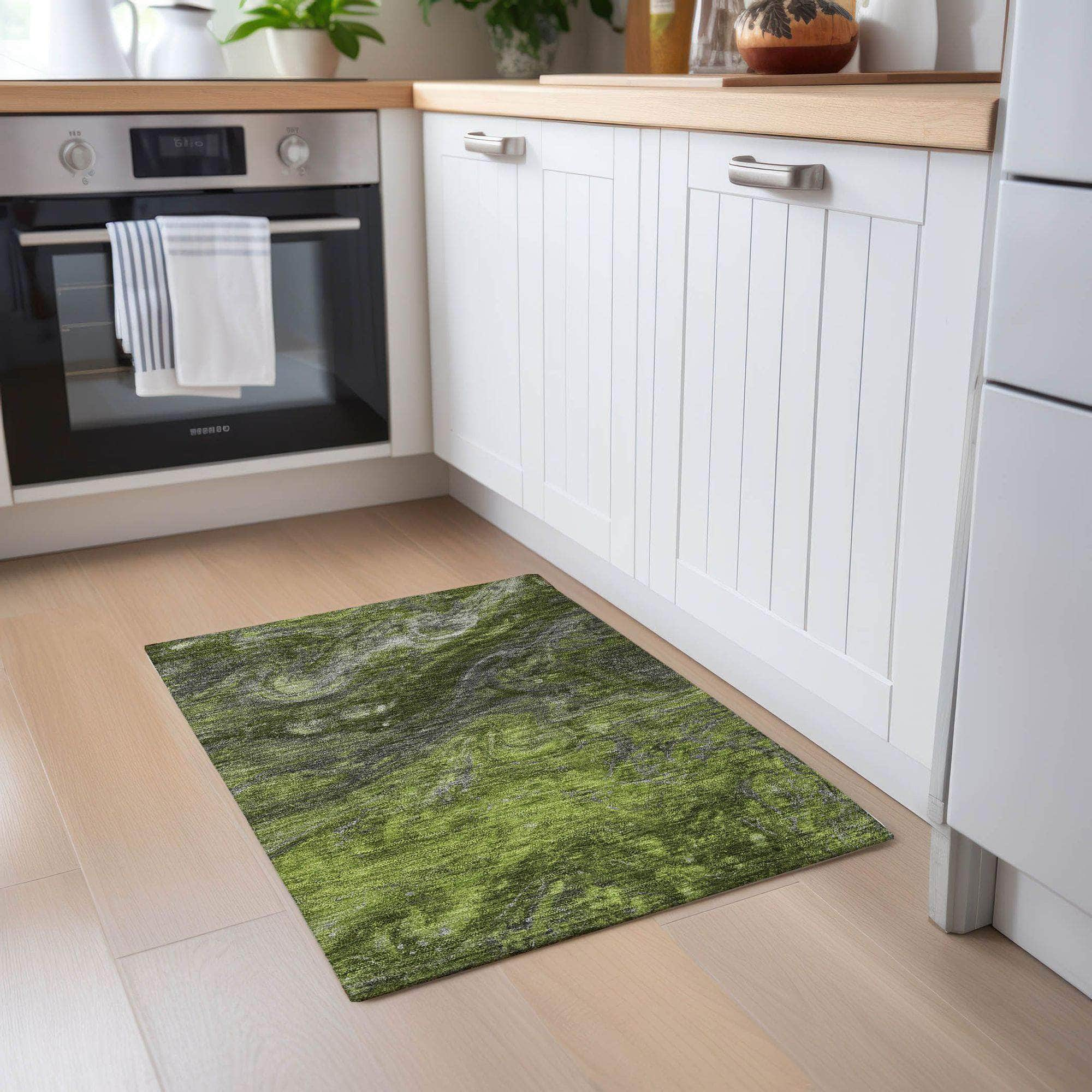 Machine Made ACN599 Green  Rugs #color_green 