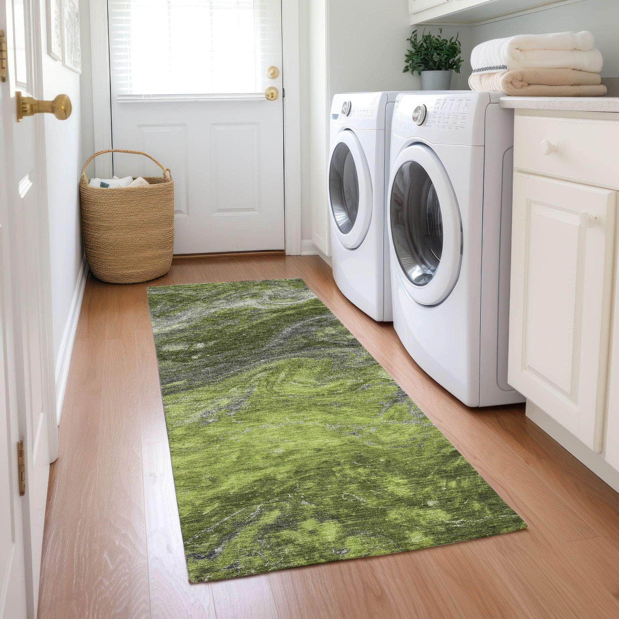 Machine Made ACN599 Green  Rugs #color_green 