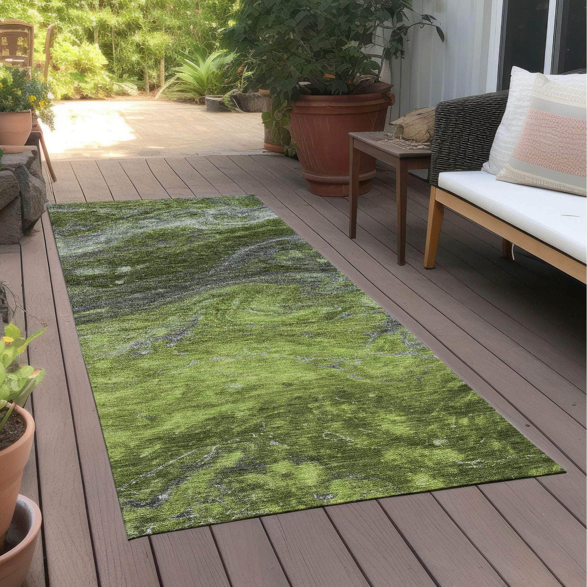 Machine Made ACN599 Green  Rugs #color_green 