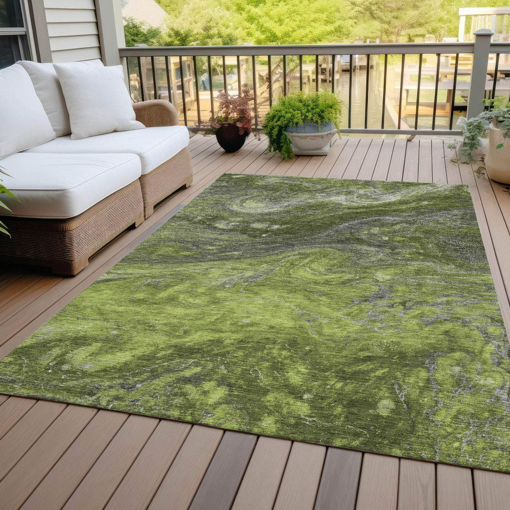 Machine Made ACN599 Green  Rugs #color_green 