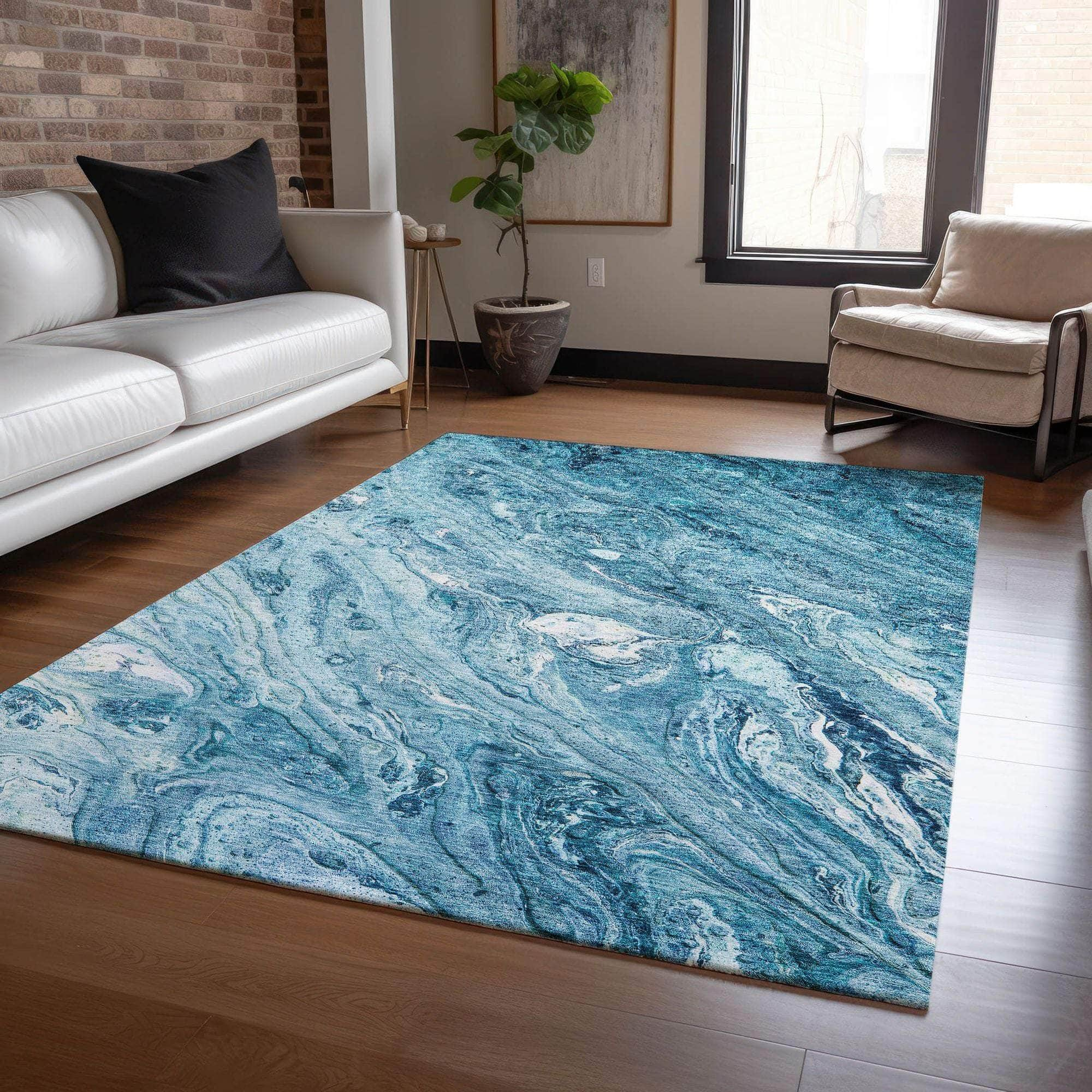 Machine Made ACN640 Sky Blue Rugs #color_sky blue