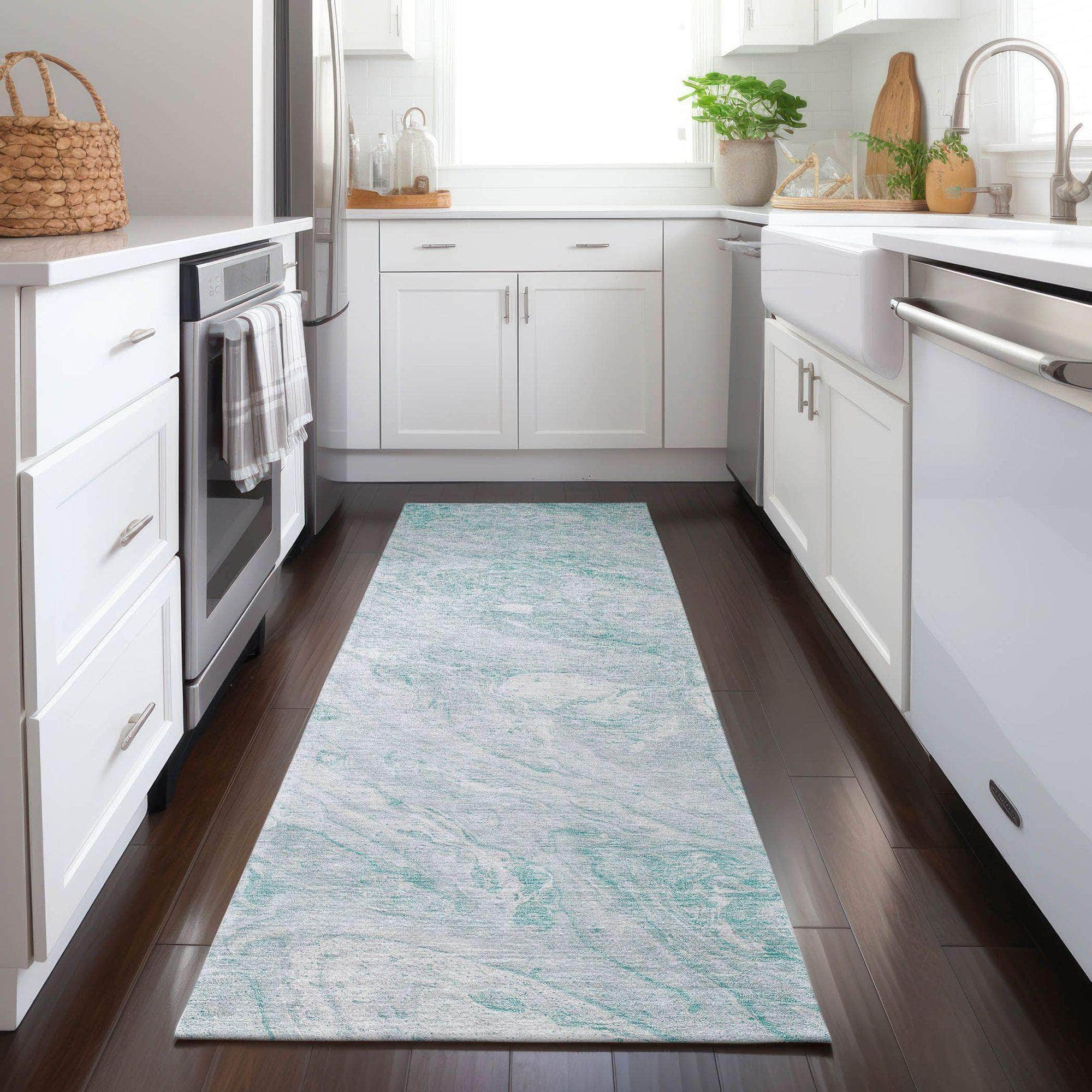 Machine Made ACN640 Teal  Rugs #color_teal 