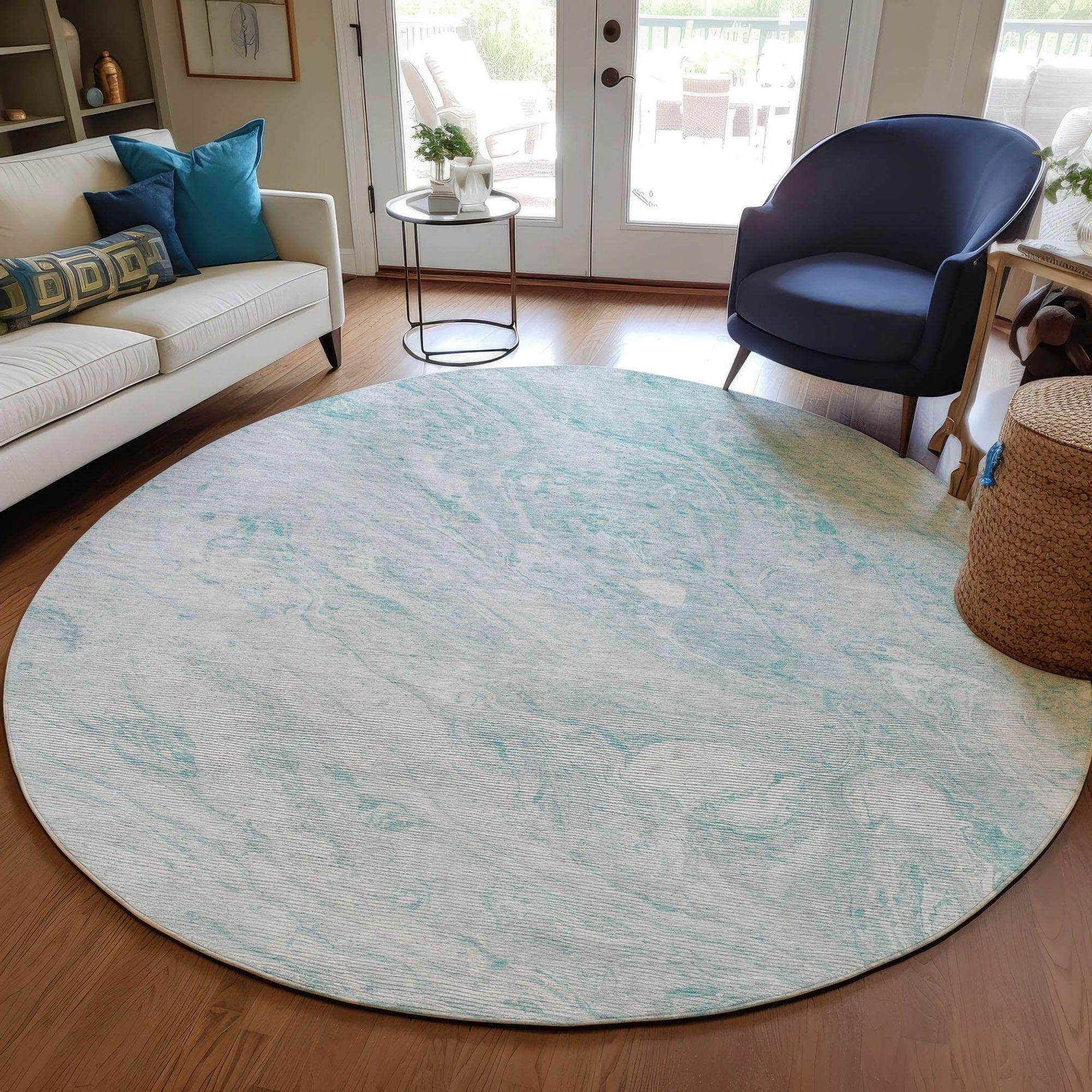 Machine Made ACN640 Teal  Rugs #color_teal 