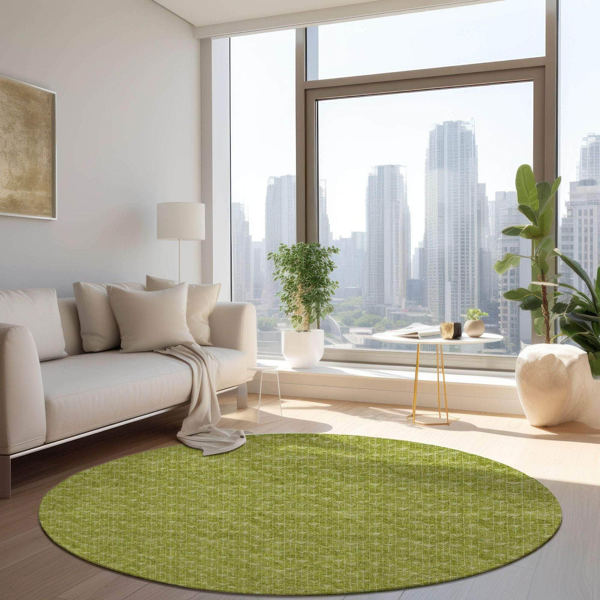 Machine Made ACN514 Aloe Green Rugs #color_aloe green