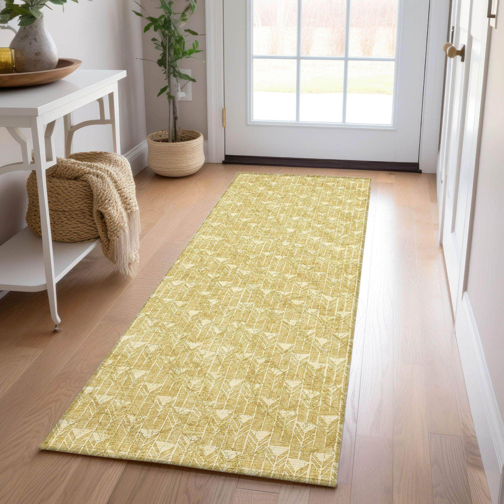 Machine Made ACN514 Gold  Rugs #color_gold 