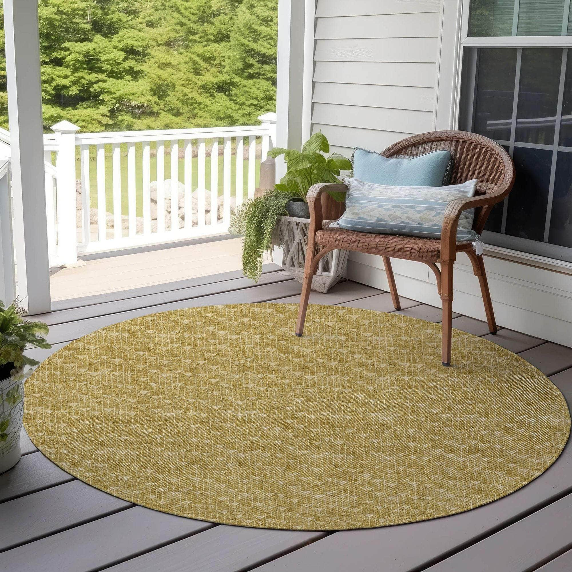 Machine Made ACN514 Gold  Rugs #color_gold 