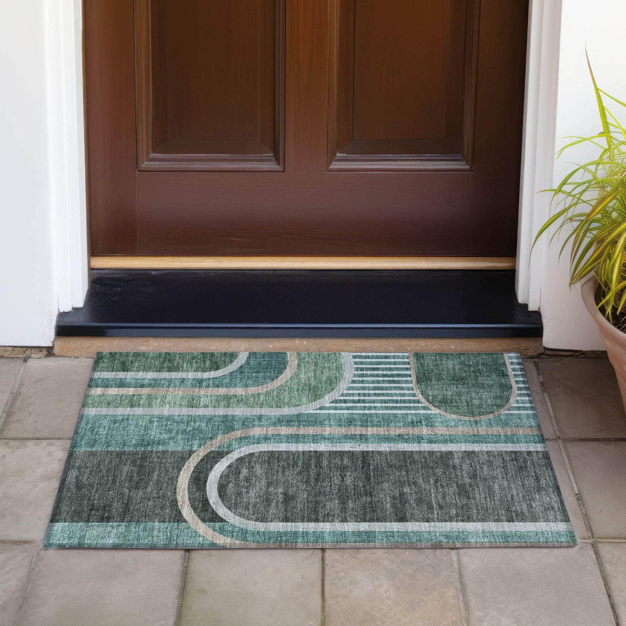 Machine Made ACN532 Emerald Green Rugs #color_emerald green