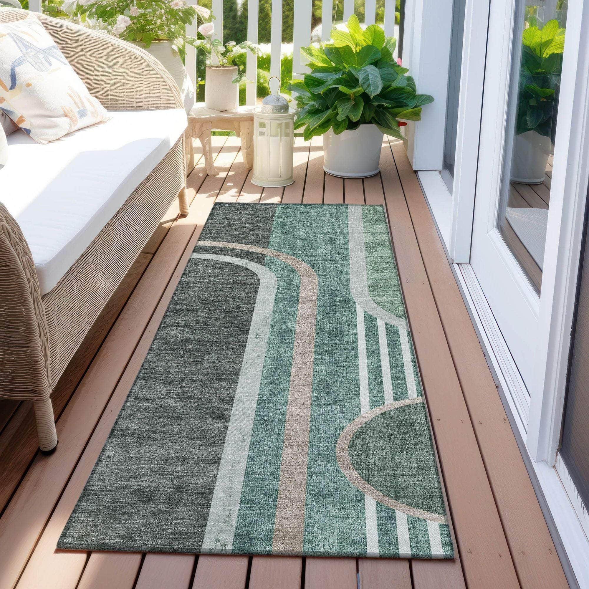 Machine Made ACN532 Emerald Green Rugs #color_emerald green