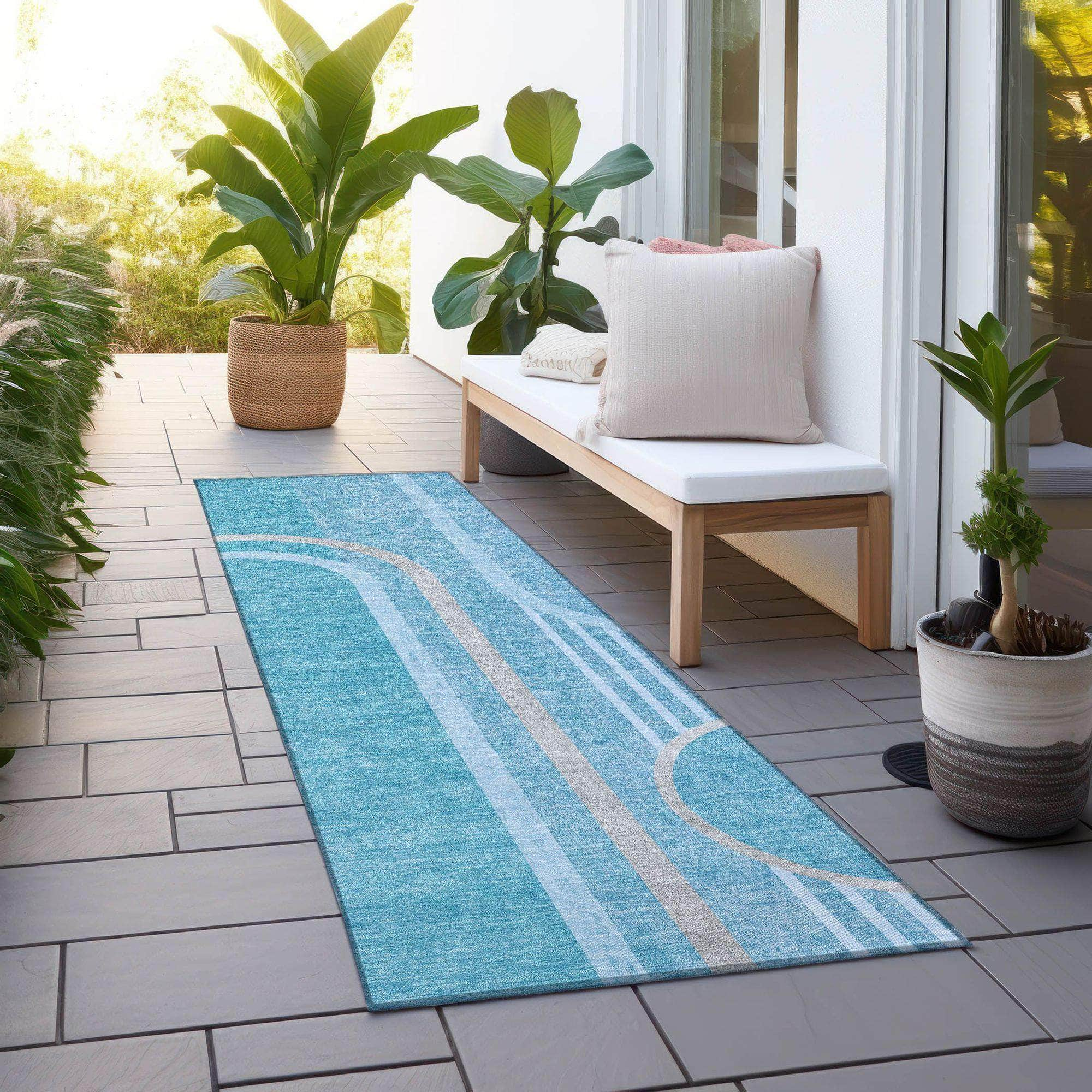 Machine Made ACN532 Teal  Rugs #color_teal 