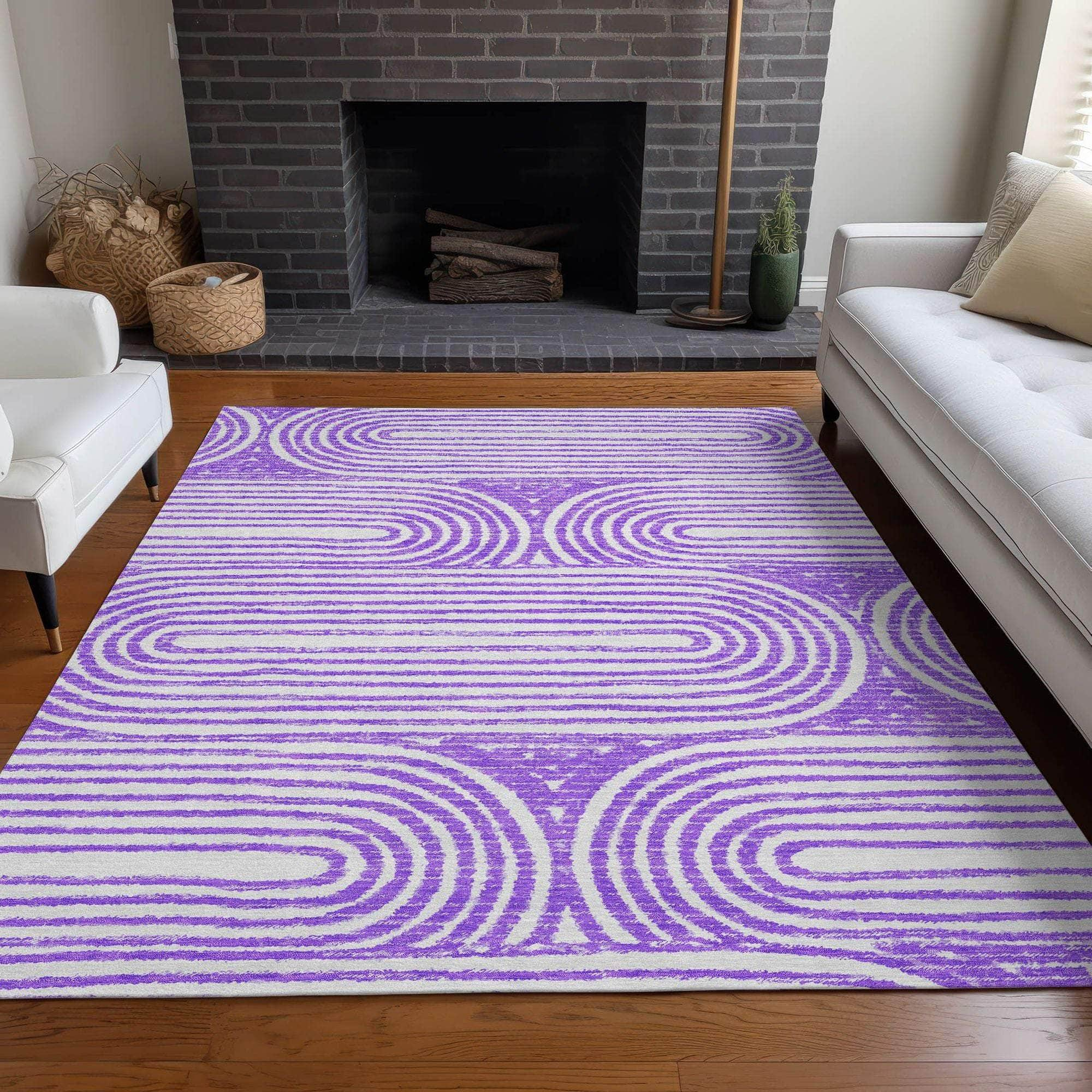 Machine Made ACN540 Purple  Rugs #color_purple 