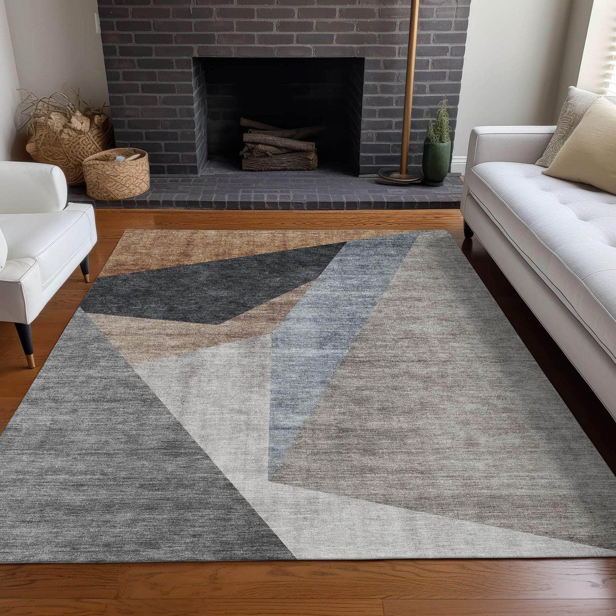 Machine Made ACN715 Taupe Brown Rugs #color_taupe brown