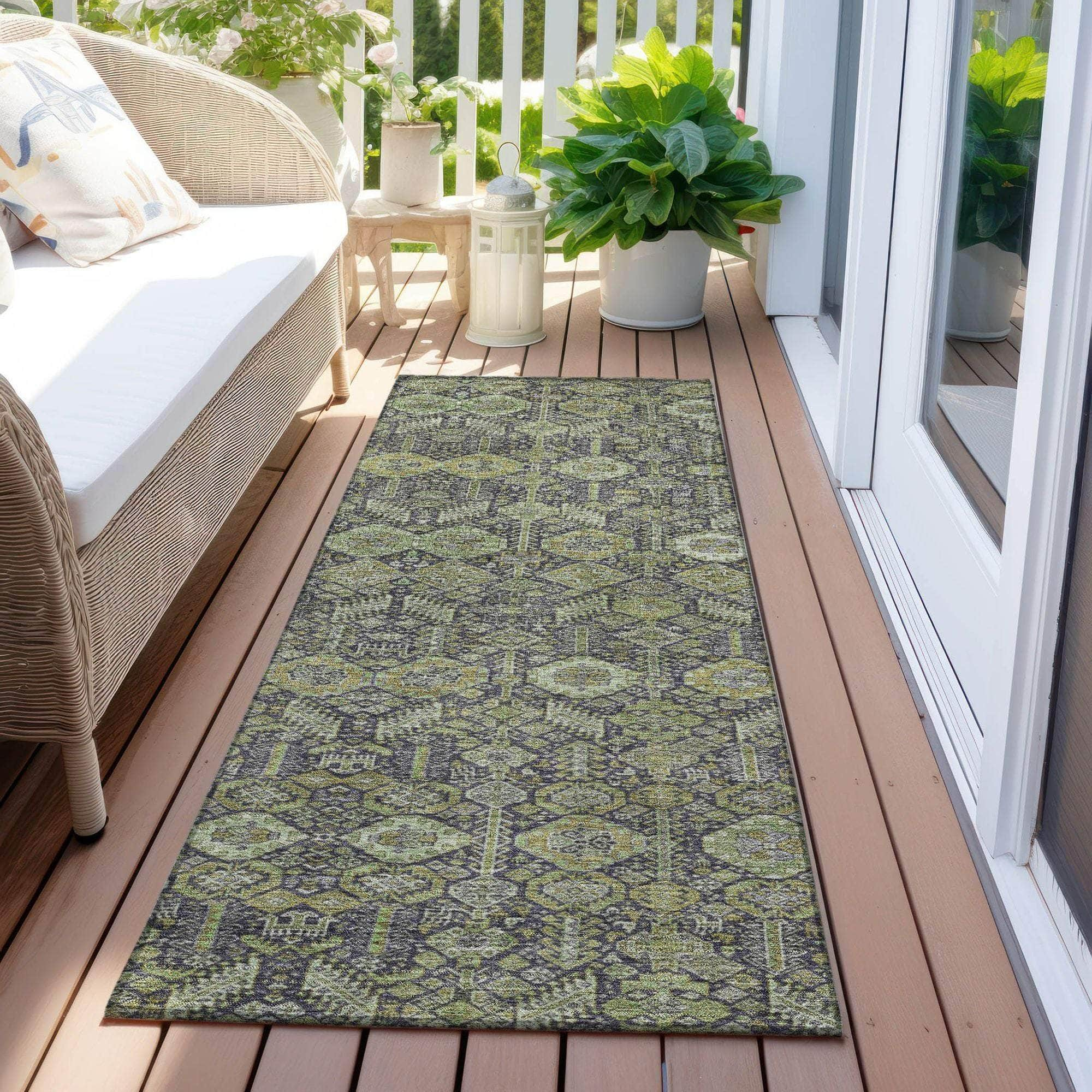 Machine Made ACN574 Green  Rugs #color_green 