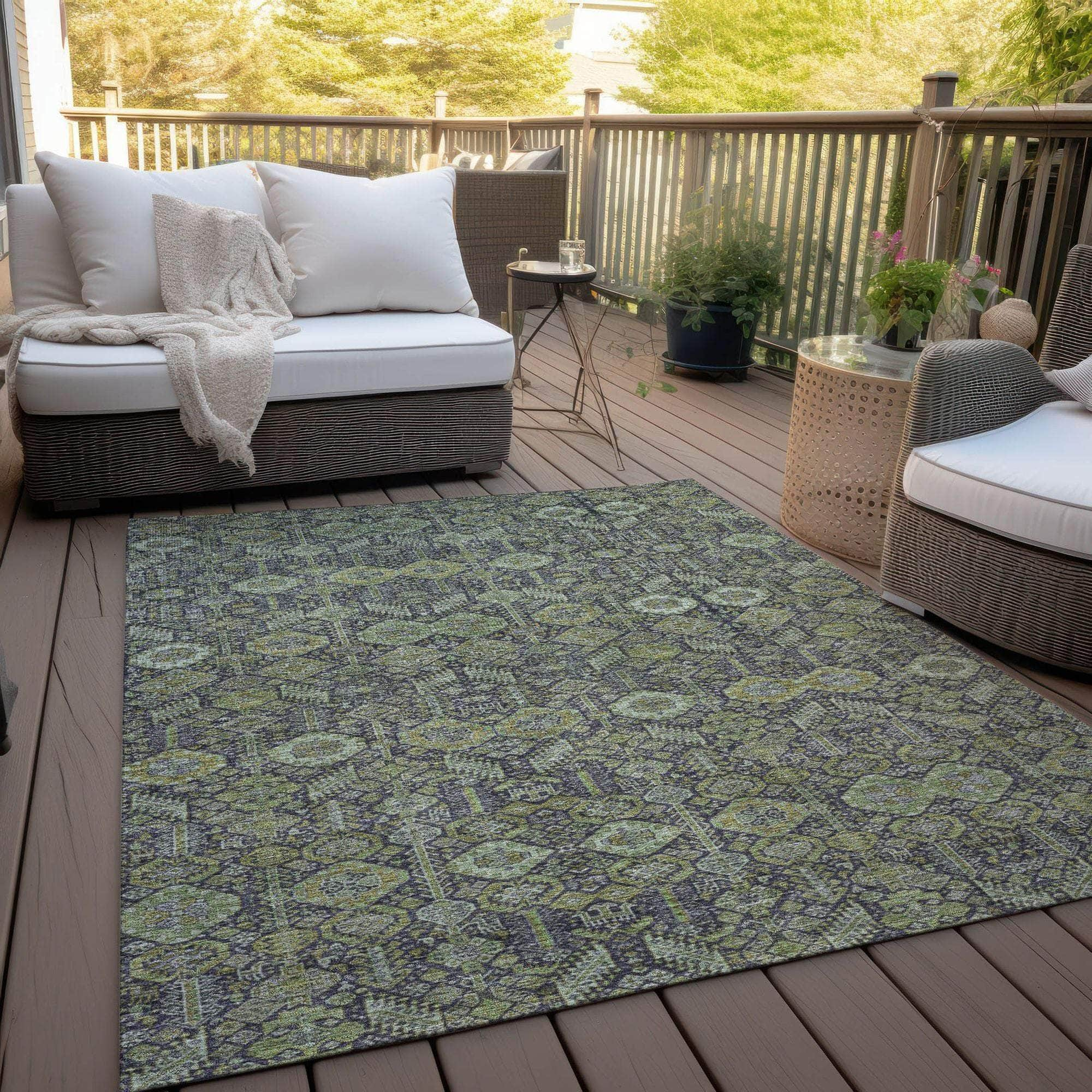 Machine Made ACN574 Green  Rugs #color_green 