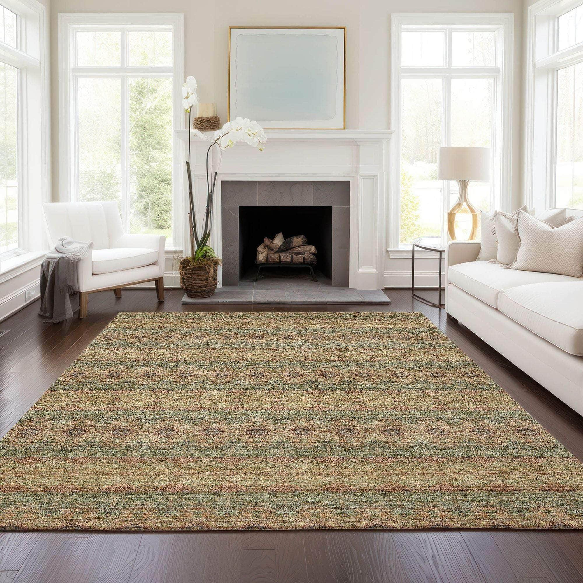 Machine Made ACN615 Green  Rugs #color_green 