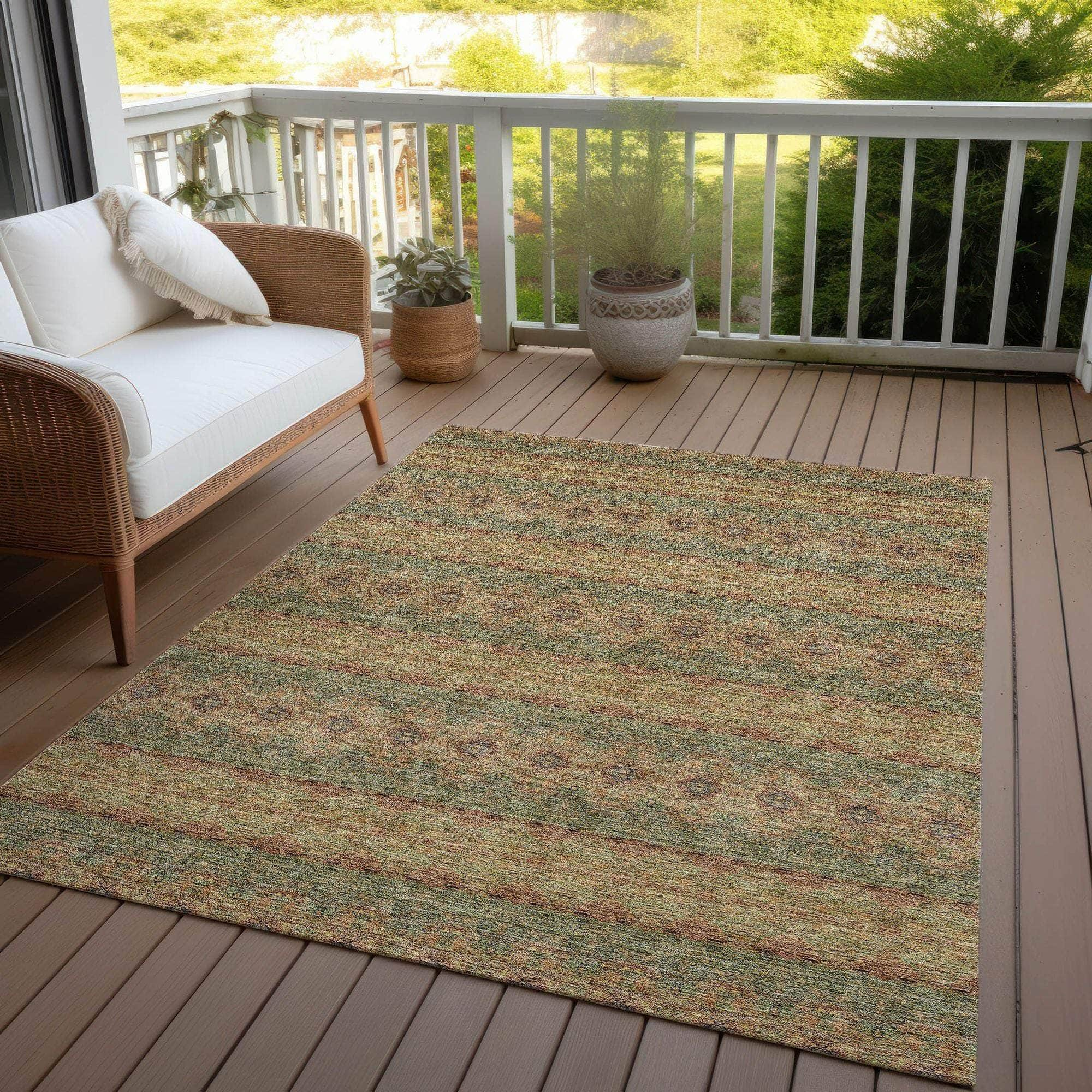 Machine Made ACN615 Green  Rugs #color_green 