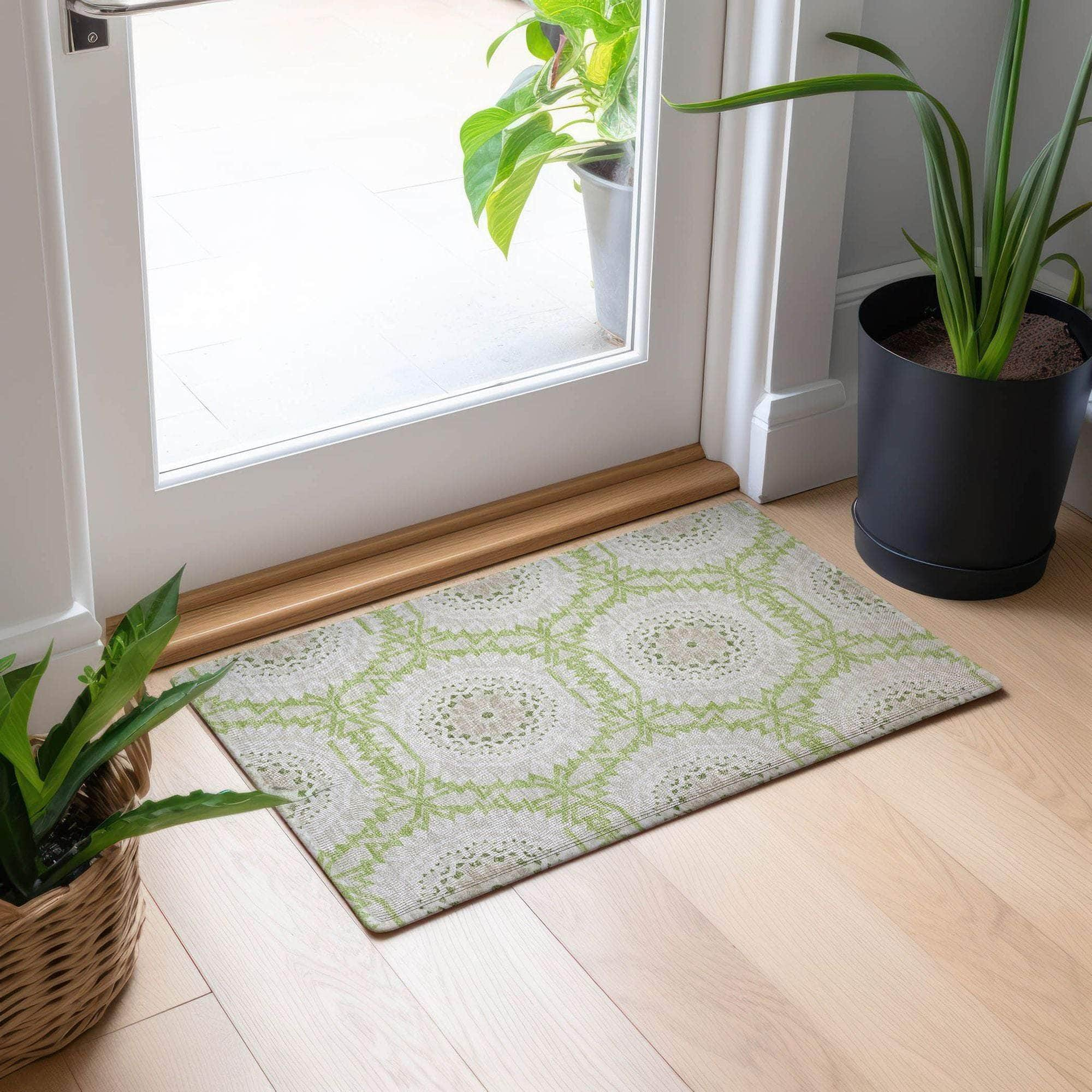 Machine Made ACN619 Aloe Green Rugs #color_aloe green