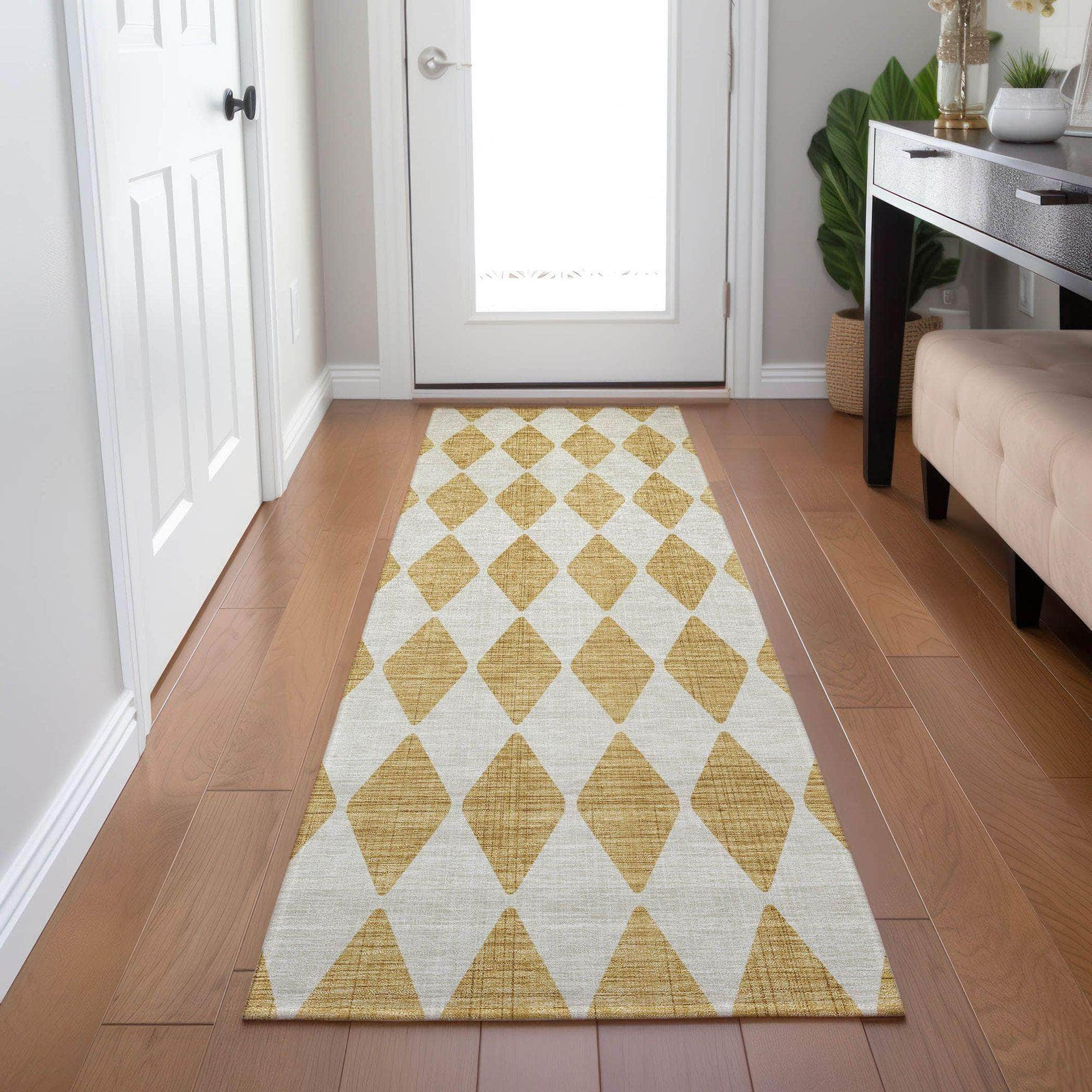 Machine Made ACN578 Gold  Rugs #color_gold 