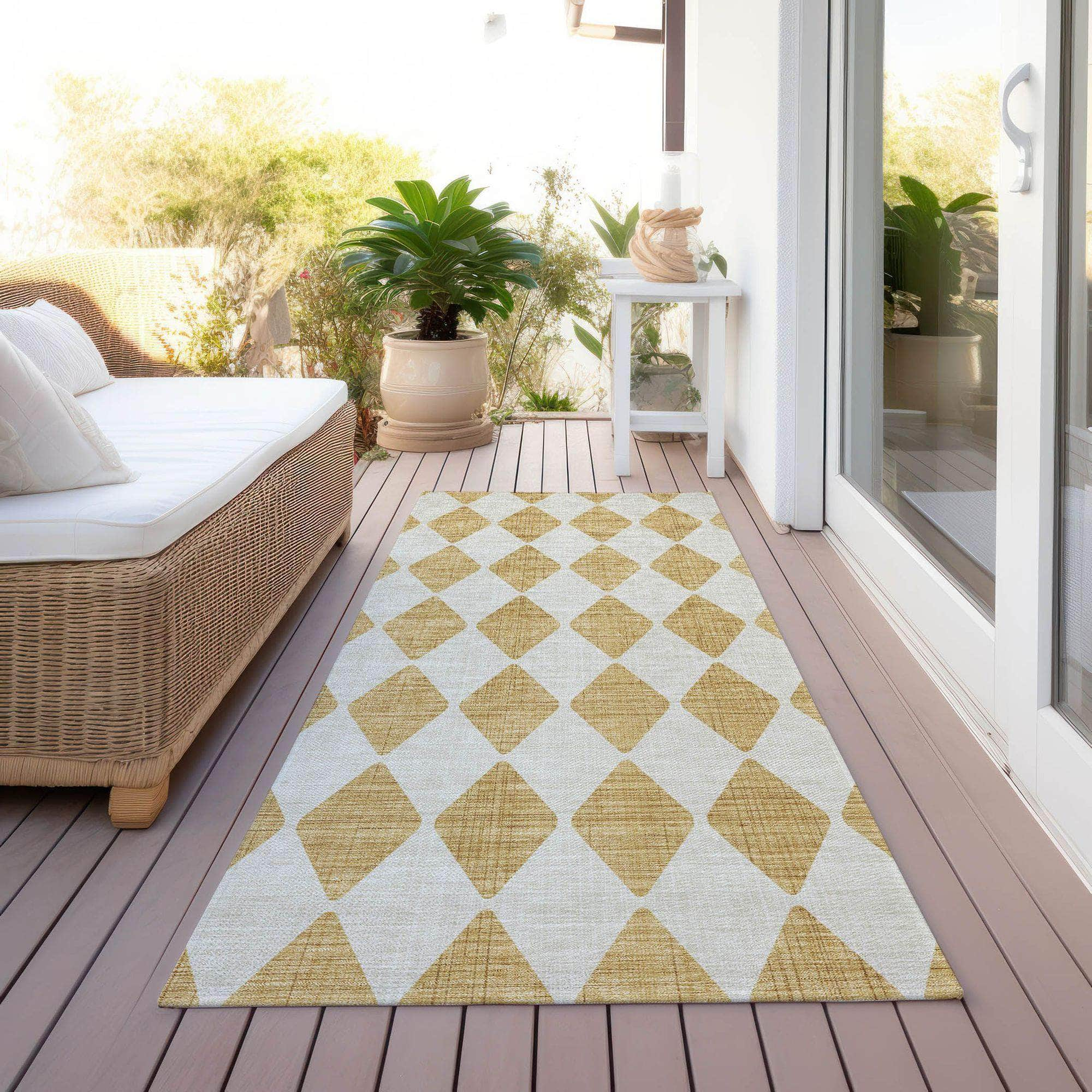 Machine Made ACN578 Gold  Rugs #color_gold 