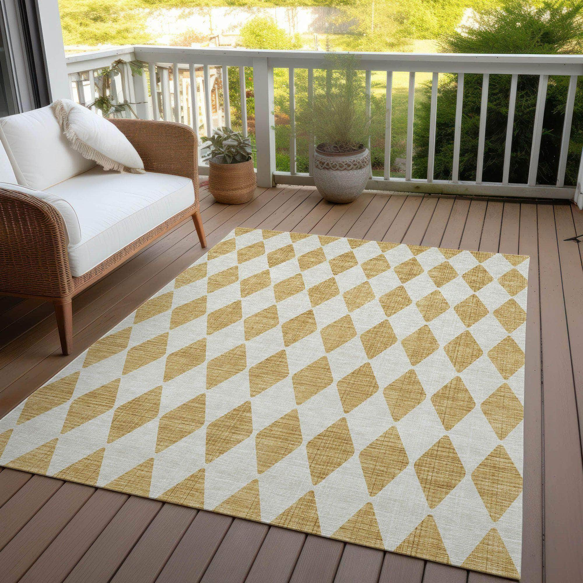 Machine Made ACN578 Gold  Rugs #color_gold 