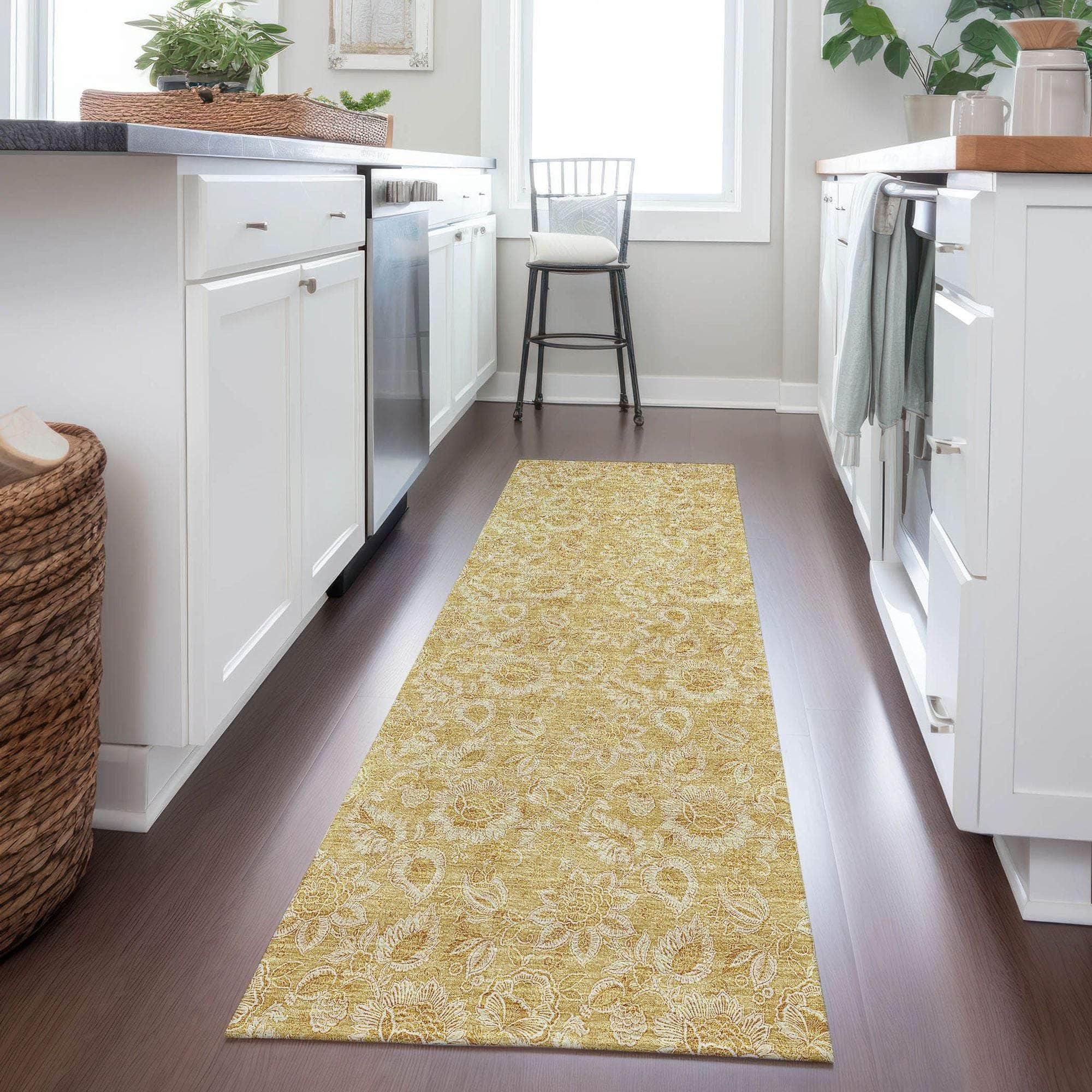 Machine Made ACN661 Gold  Rugs #color_gold 