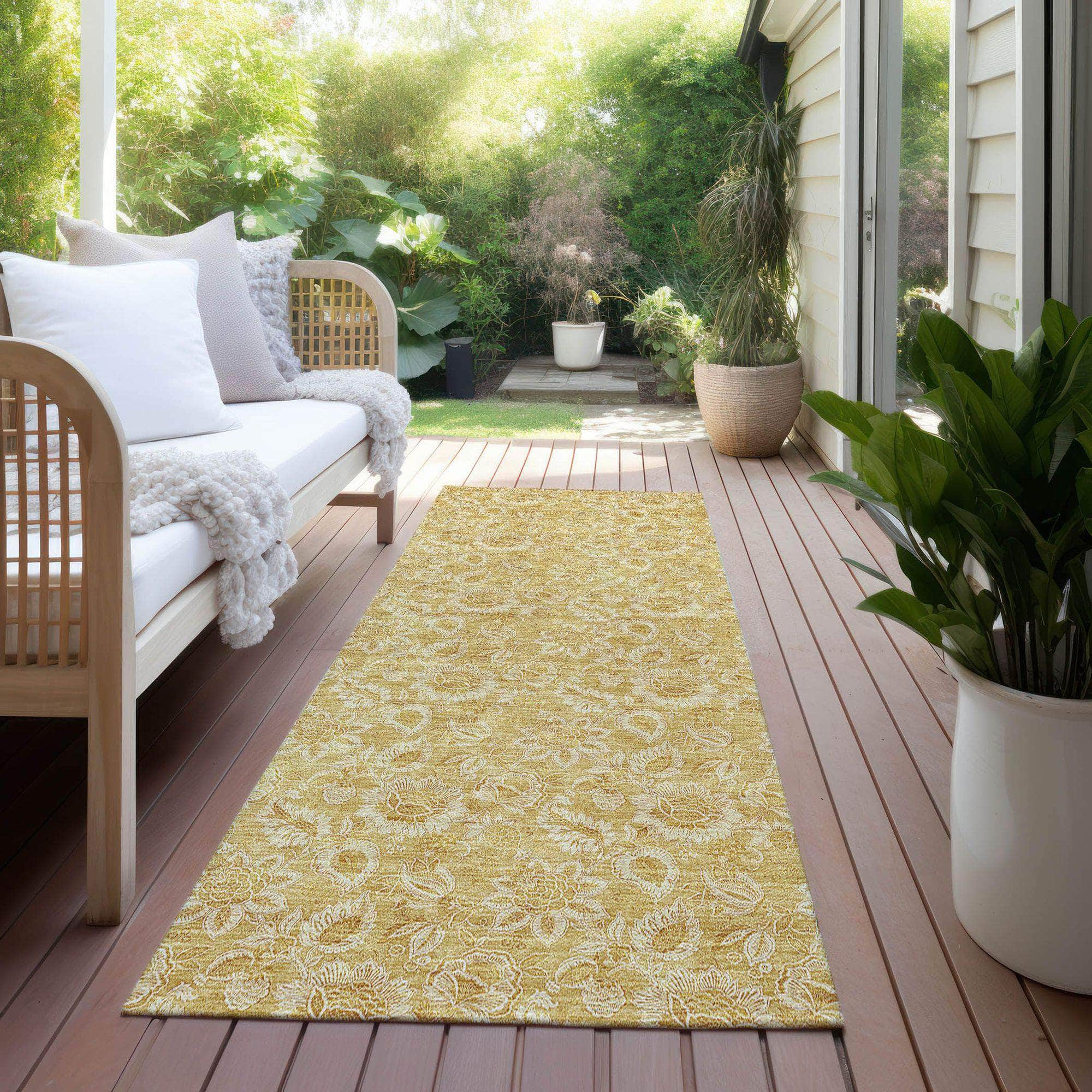 Machine Made ACN661 Gold  Rugs #color_gold 