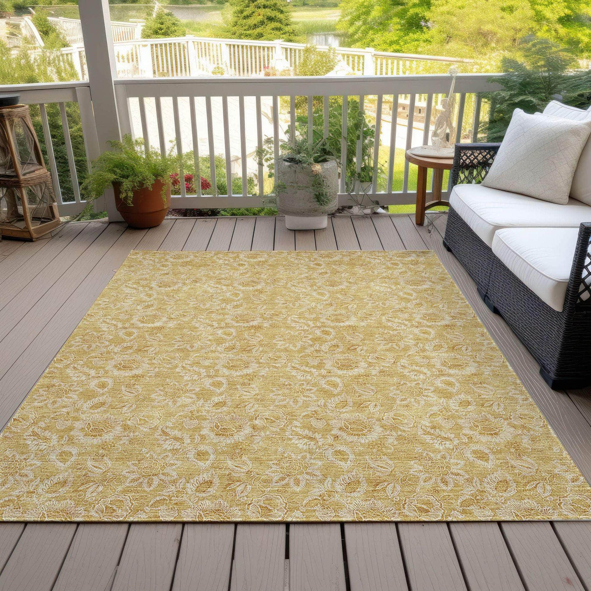 Machine Made ACN661 Gold  Rugs #color_gold 