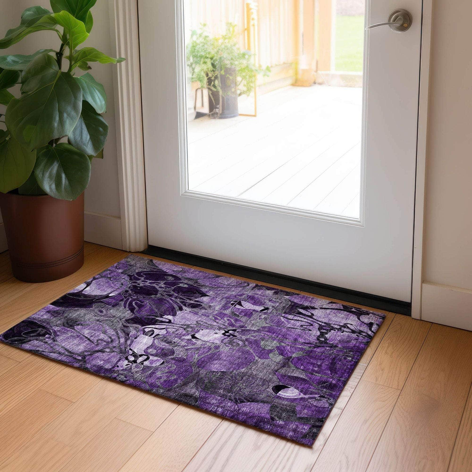 Machine Made ACN558 Purple  Rugs #color_purple 