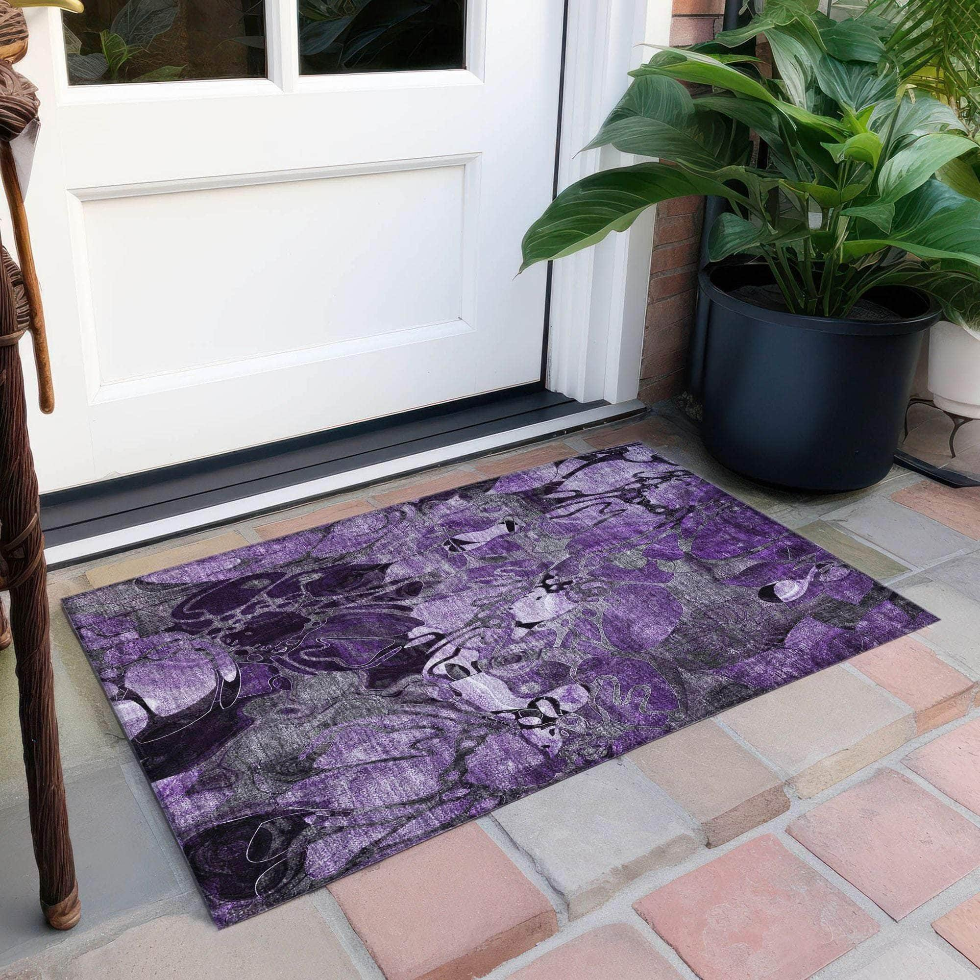 Machine Made ACN558 Purple  Rugs #color_purple 