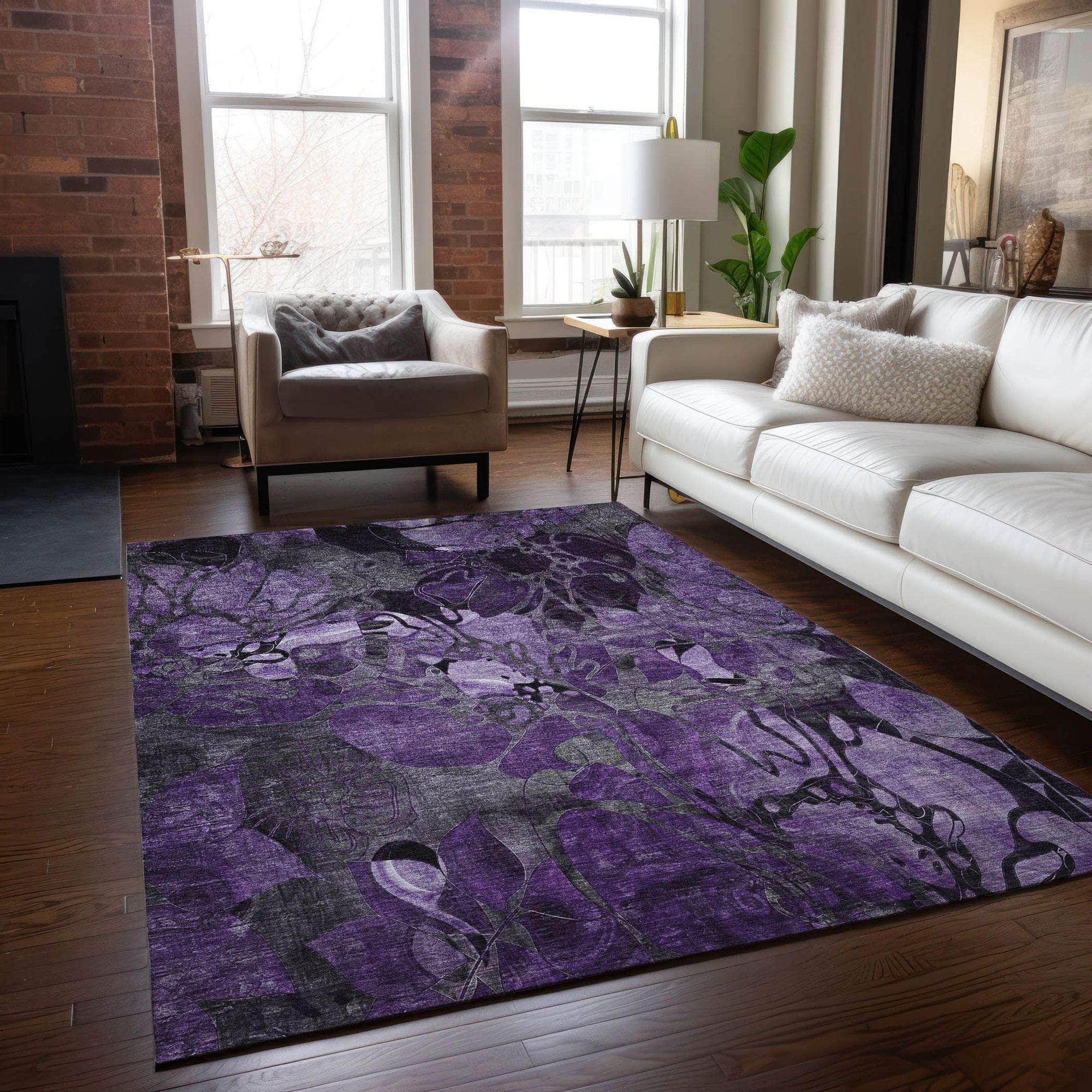 Machine Made ACN558 Purple  Rugs #color_purple 