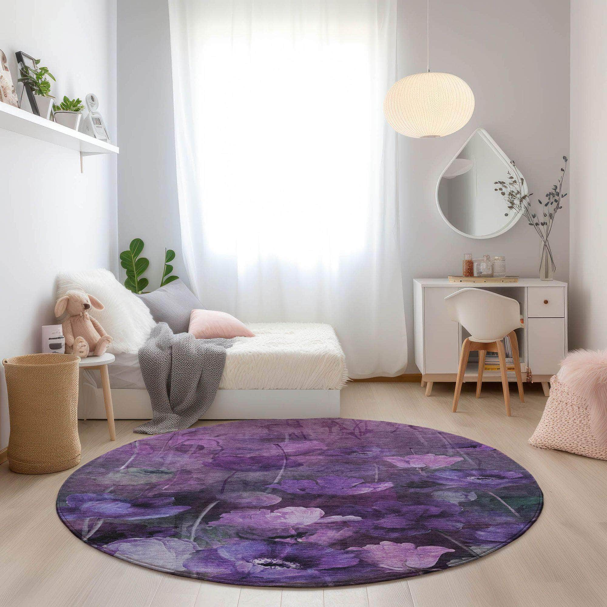 Machine Made ACN613 Purple  Rugs #color_purple 