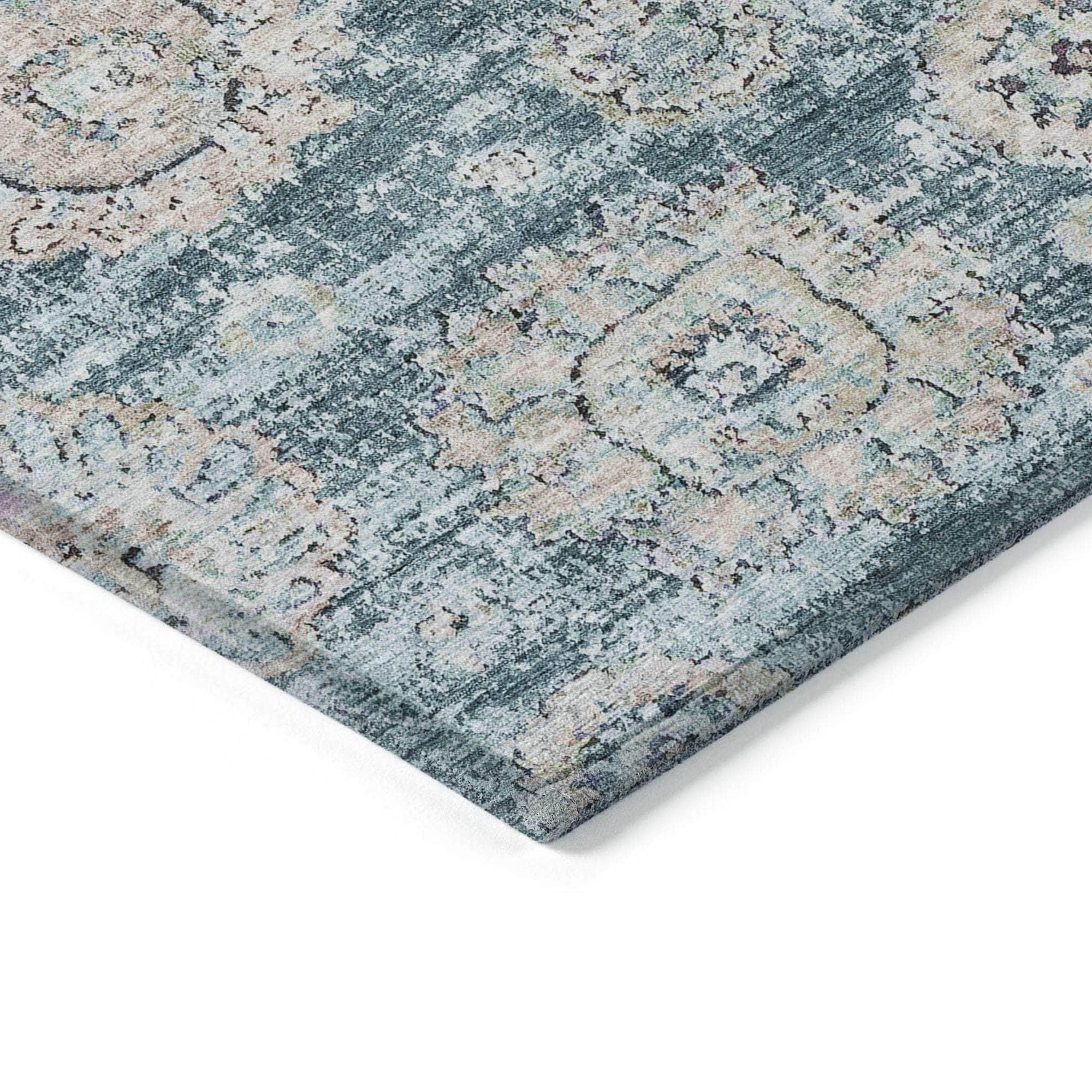 Machine Made ACN634 Teal  Rugs #color_teal 